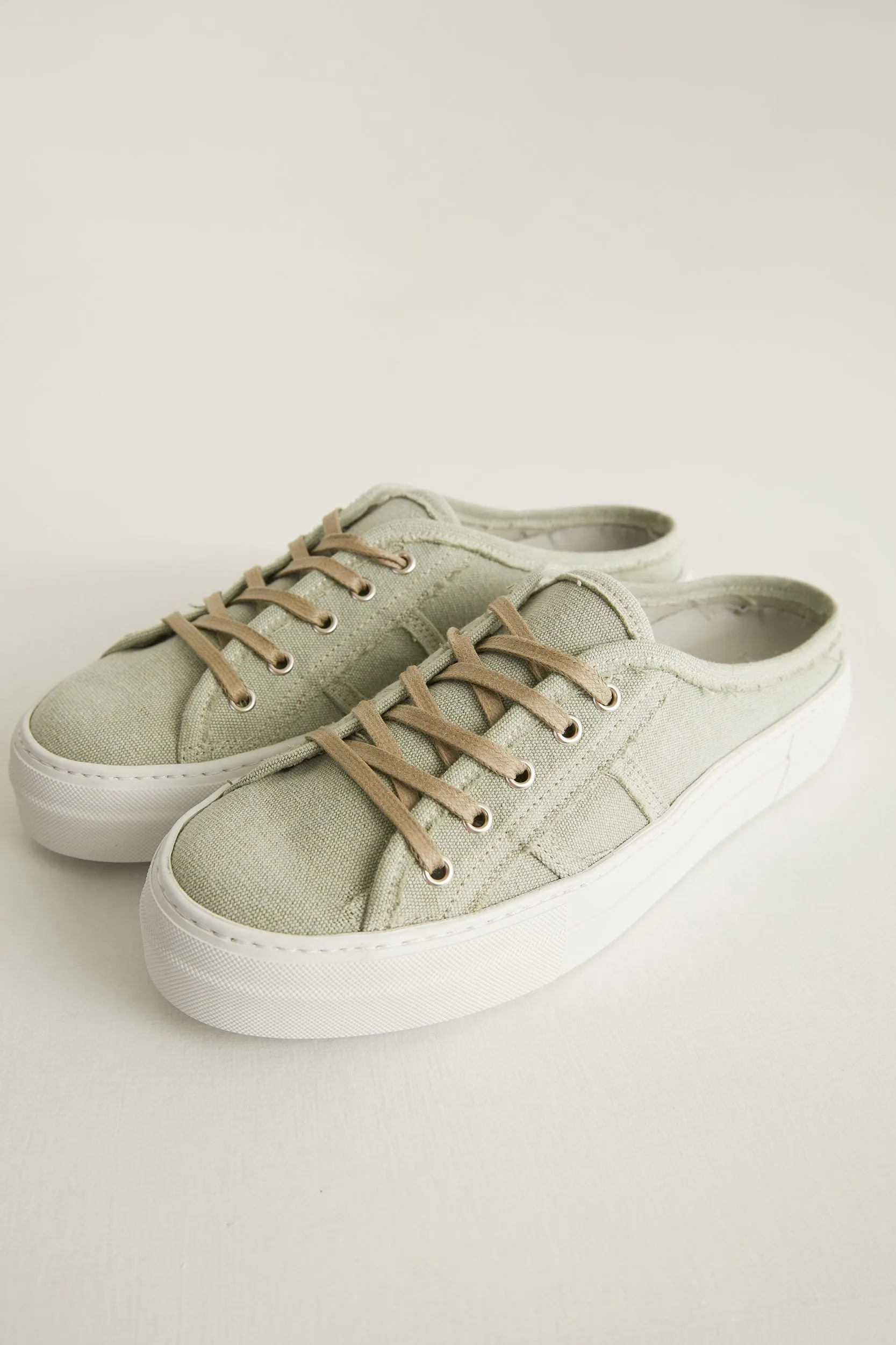 Canvas mule sold by Tristan Style