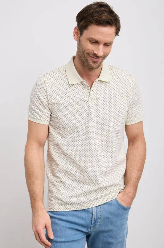 Printed polo with detailed collar sold by Tristan Style