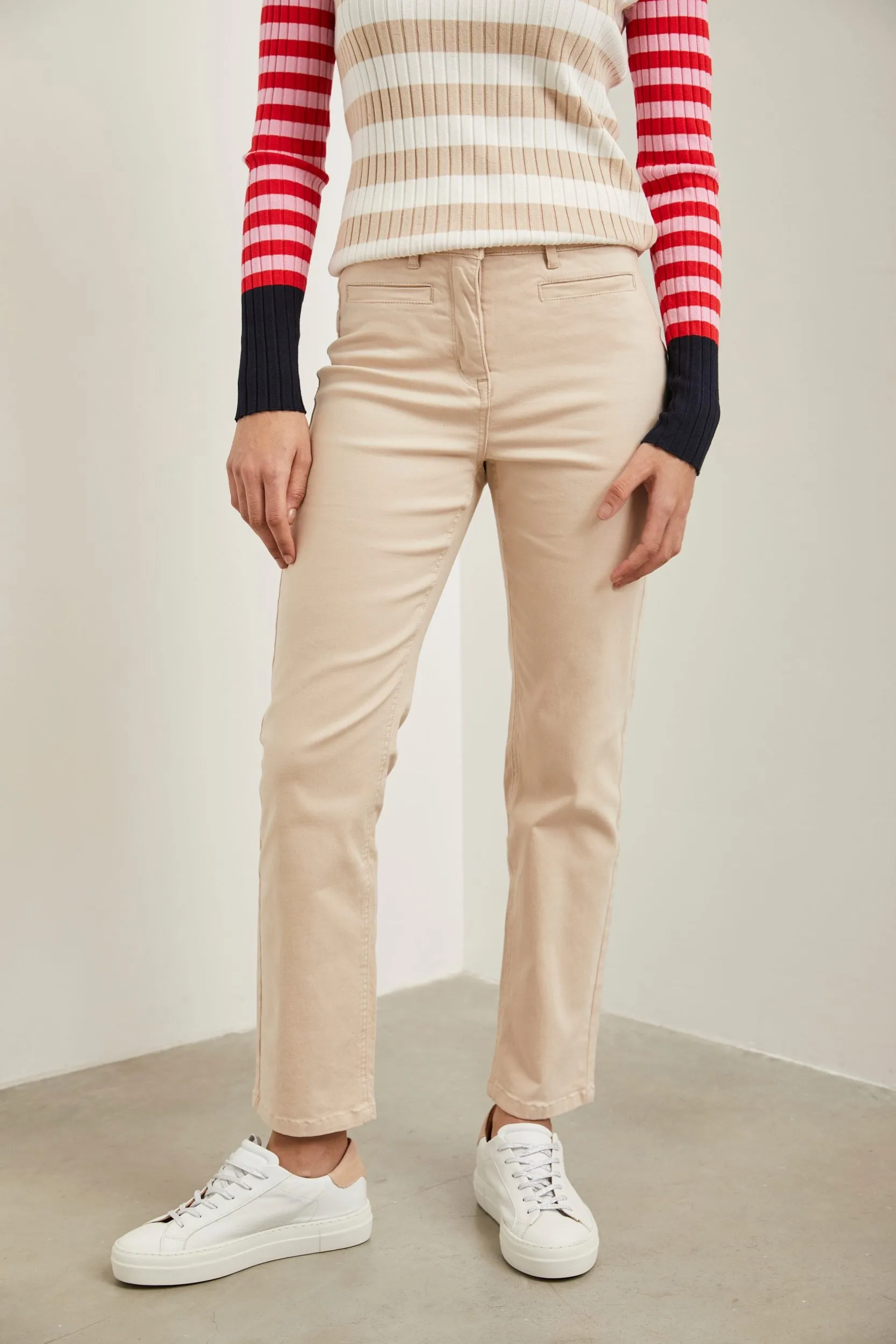 High waist crop pant with embellished button sold by Tristan Style product image thumbnail 2