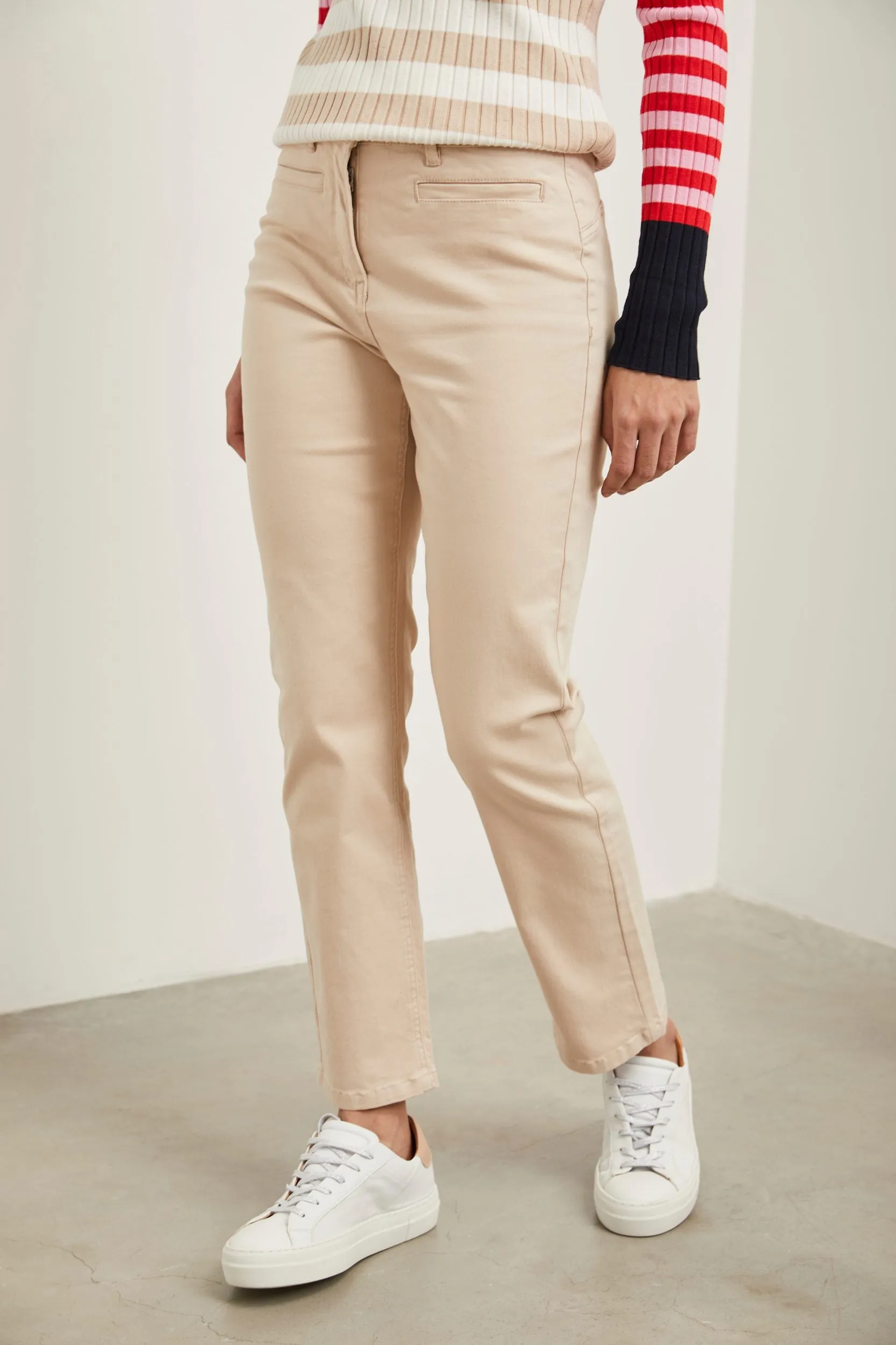 High waist crop pant with embellished button sold by Tristan Style product image thumbnail 3