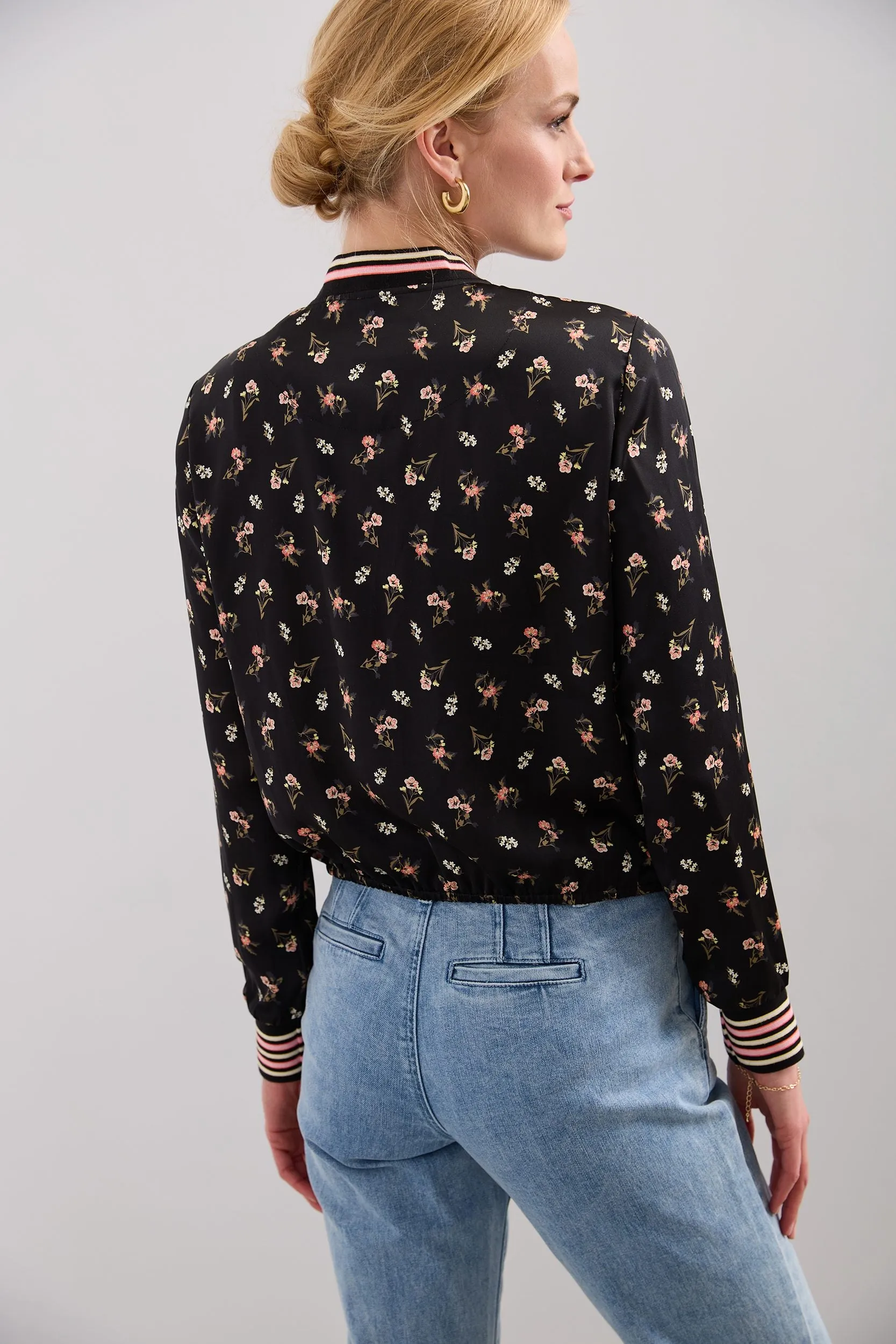 Floral print bomber jacket sold by Tristan Style product image thumbnail 2