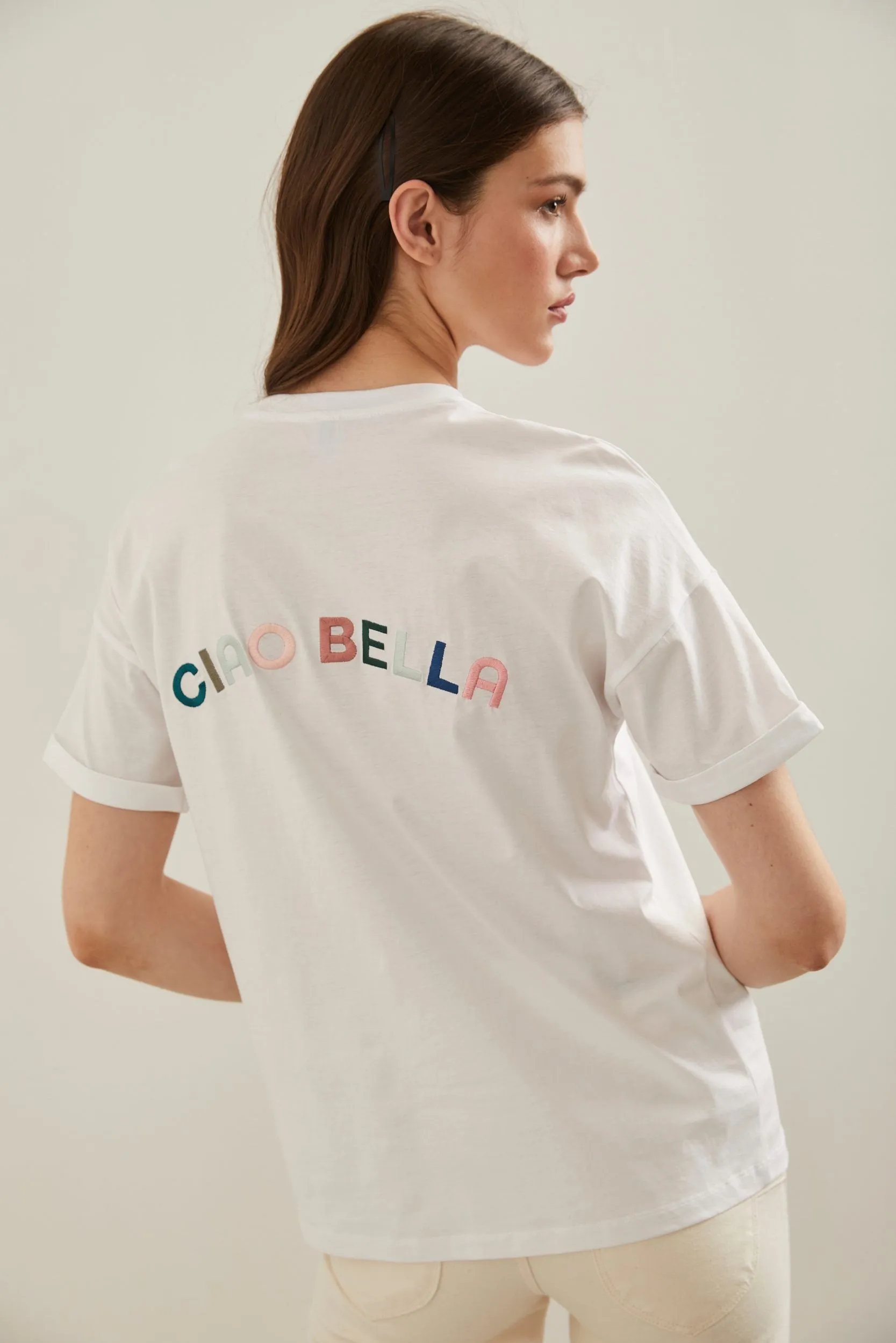 Ciao bella boyfriend fit t-shirt sold by Tristan Style