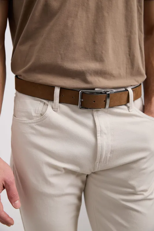Reversible leather and suede belt sold by Tristan Style
