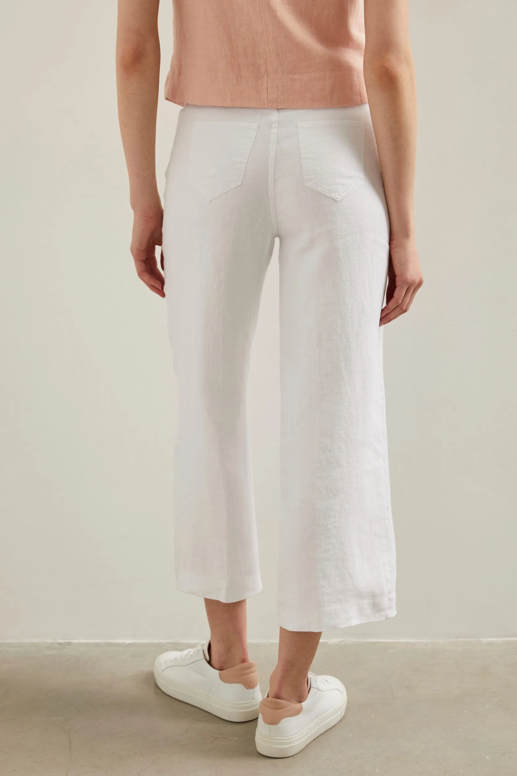 Wide leg crop high waist linen pant sold by Tristan Style product image thumbnail 3