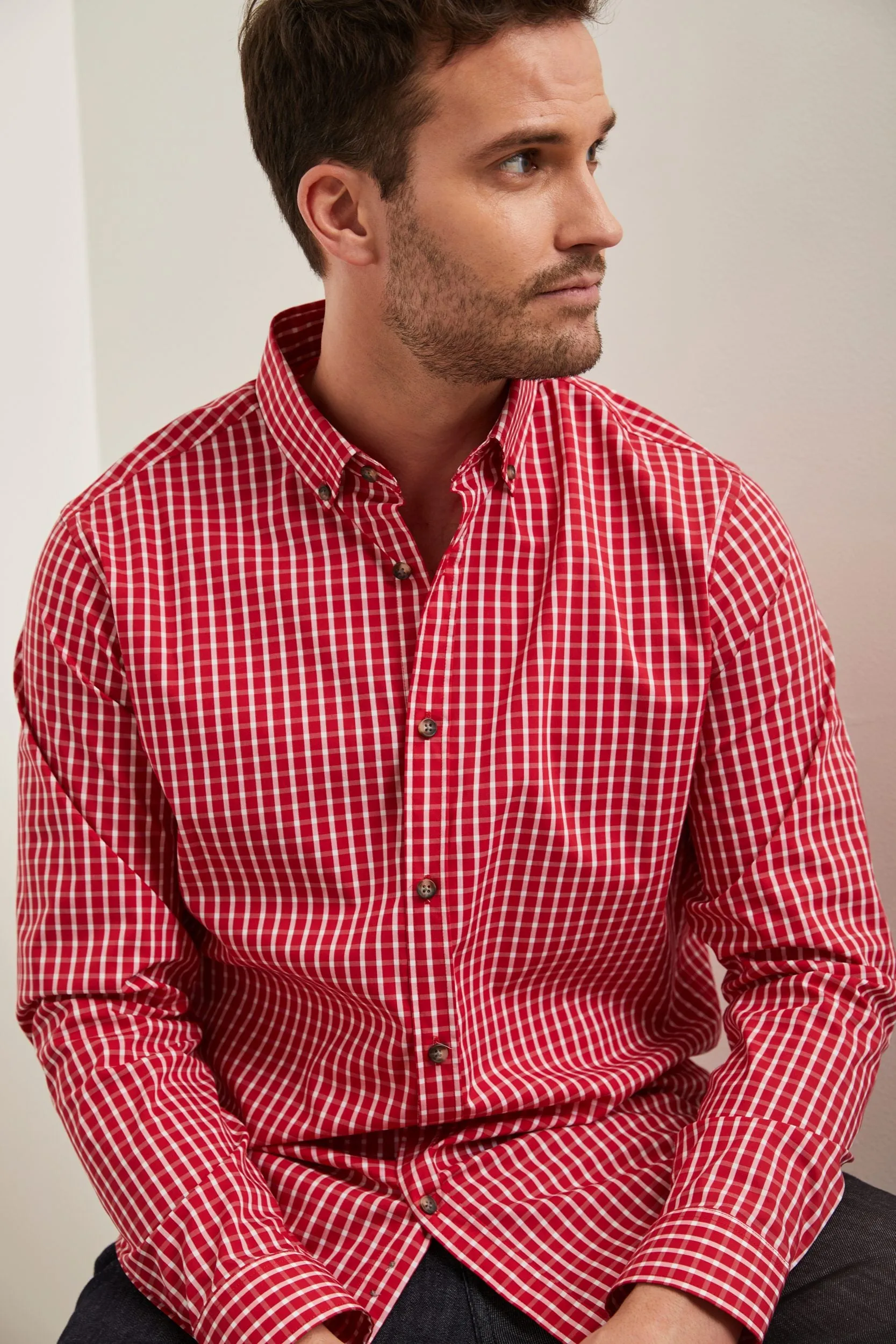 Semi-fitted plaid shirt sold by Tristan Style product image thumbnail 3