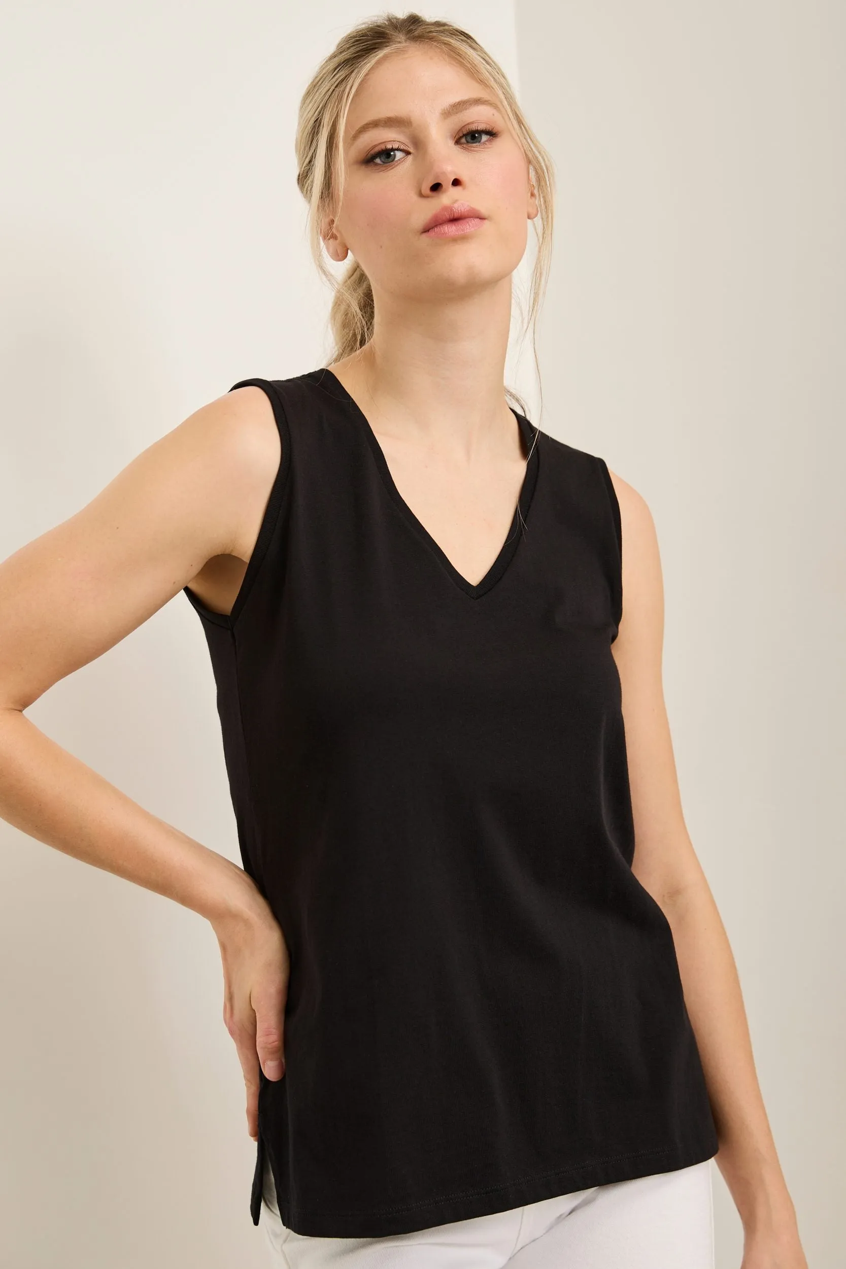 Pima cotton sleeveless top sold by Tristan Style product image thumbnail 3