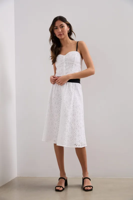 Broderie anglaise skirt with elastic waist sold by Tristan Style