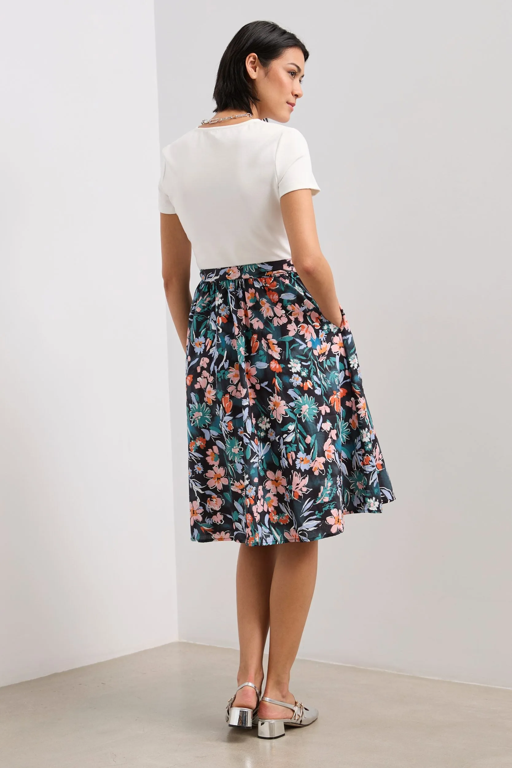 Midi printed poplin and jersey dress sold by Tristan Style product image thumbnail 2
