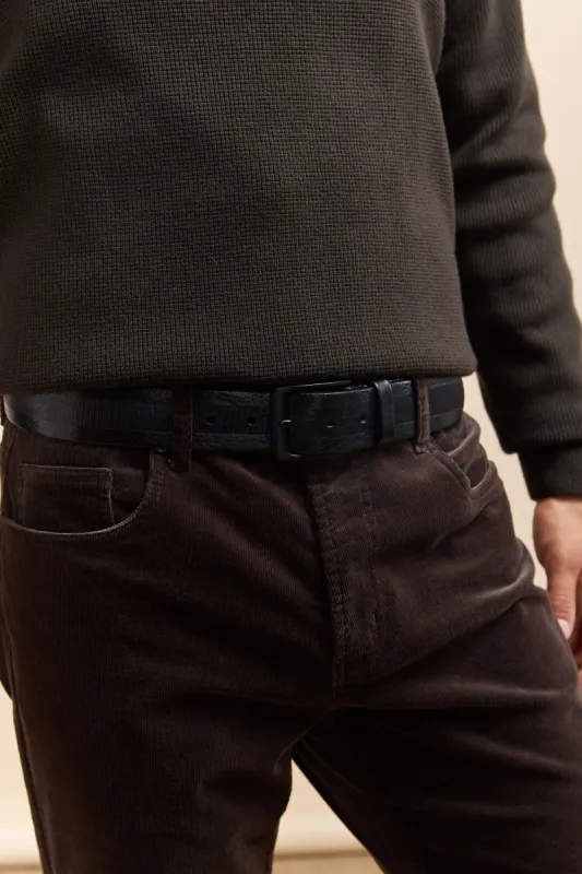Embossed leather belt sold by Tristan Style