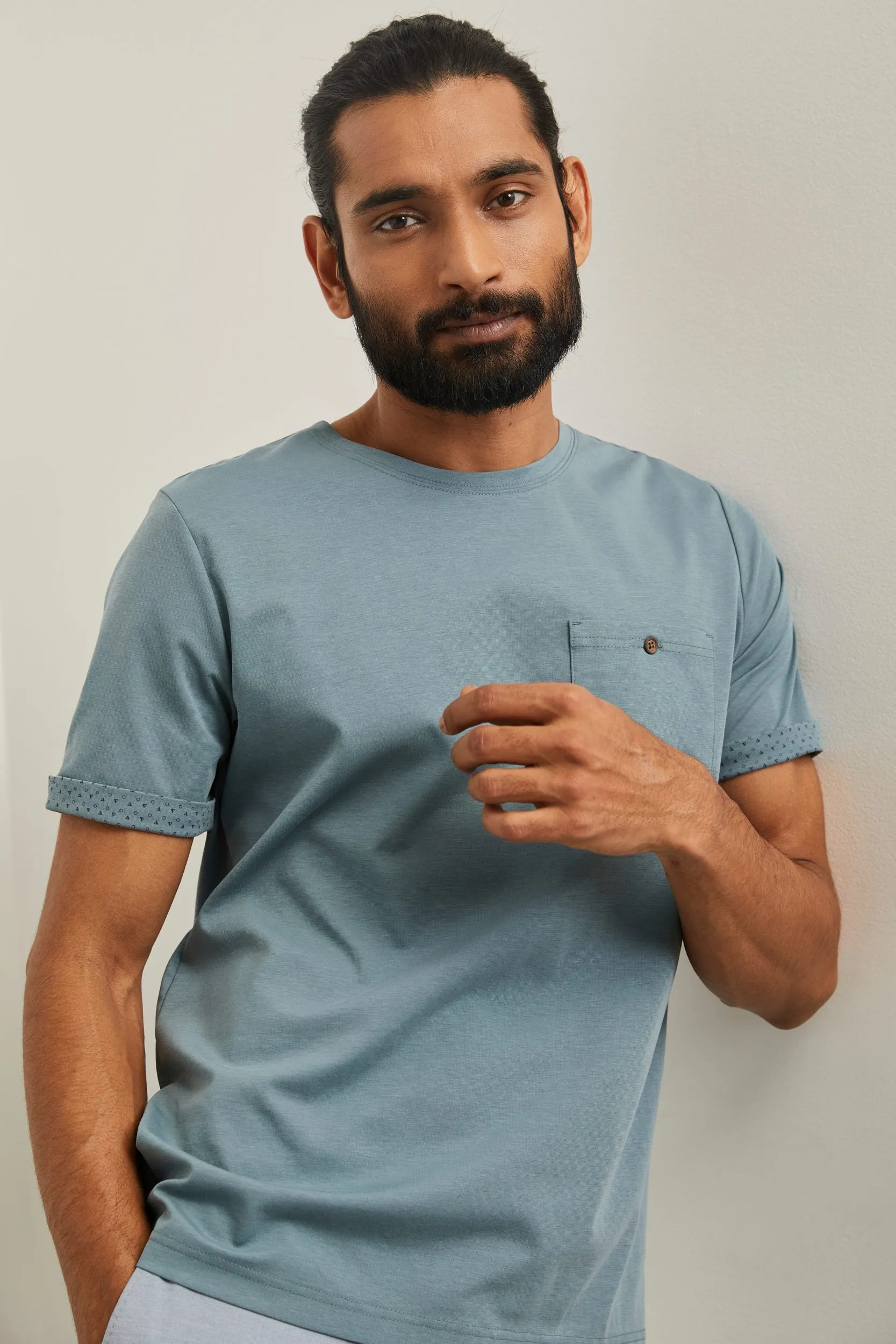 T-shirt with printed cuffs sold by Tristan Style product image thumbnail 4