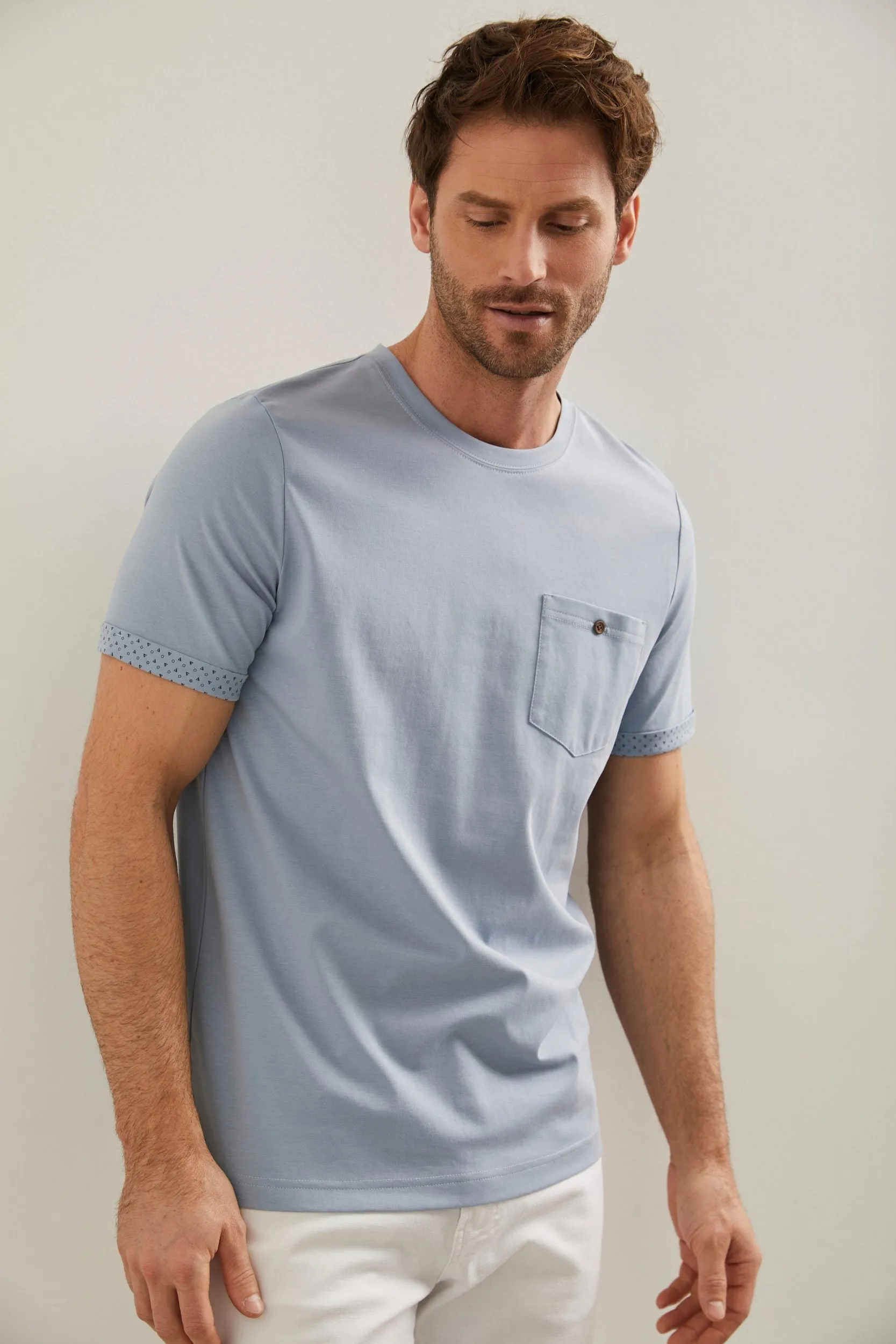 T-shirt with printed cuffs sold by Tristan Style product image thumbnail 2