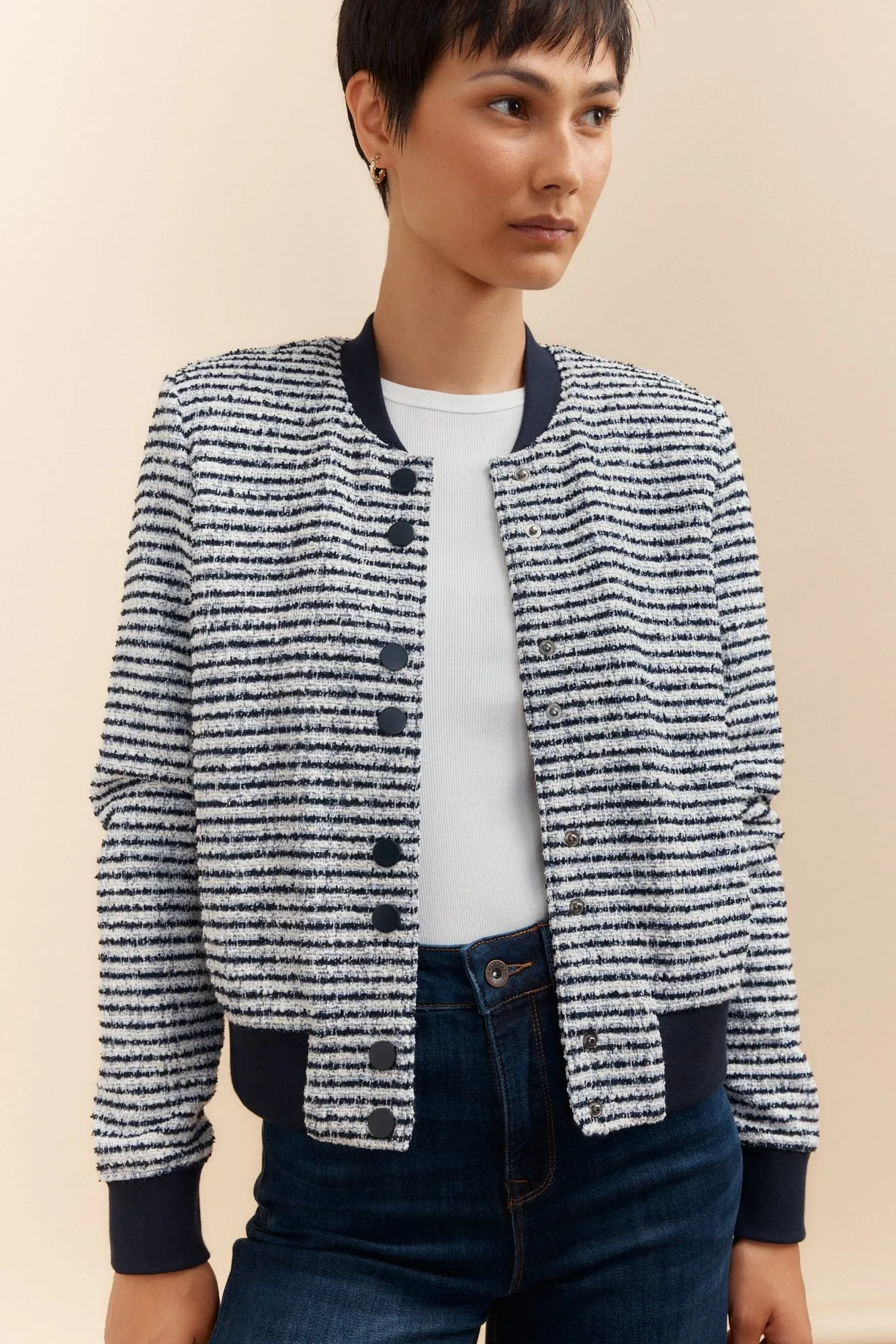 Striped bomber jacket sold by Tristan Style product image thumbnail 3