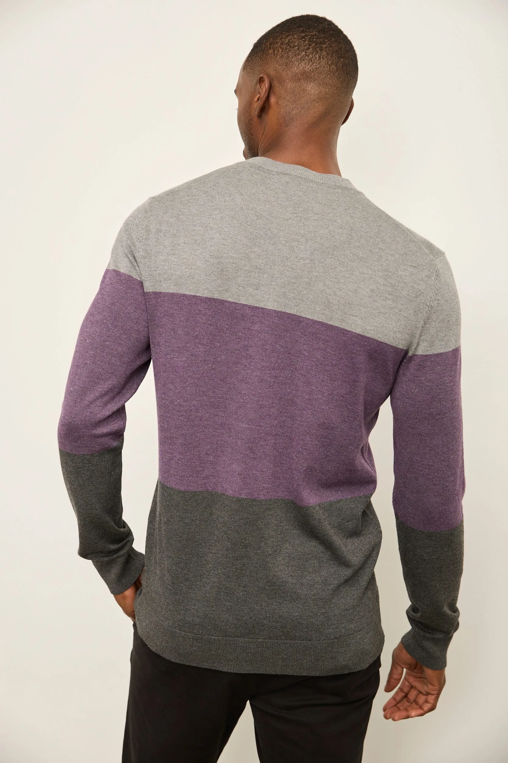 Color block crew neck sweater sold by Tristan Style product image thumbnail 2