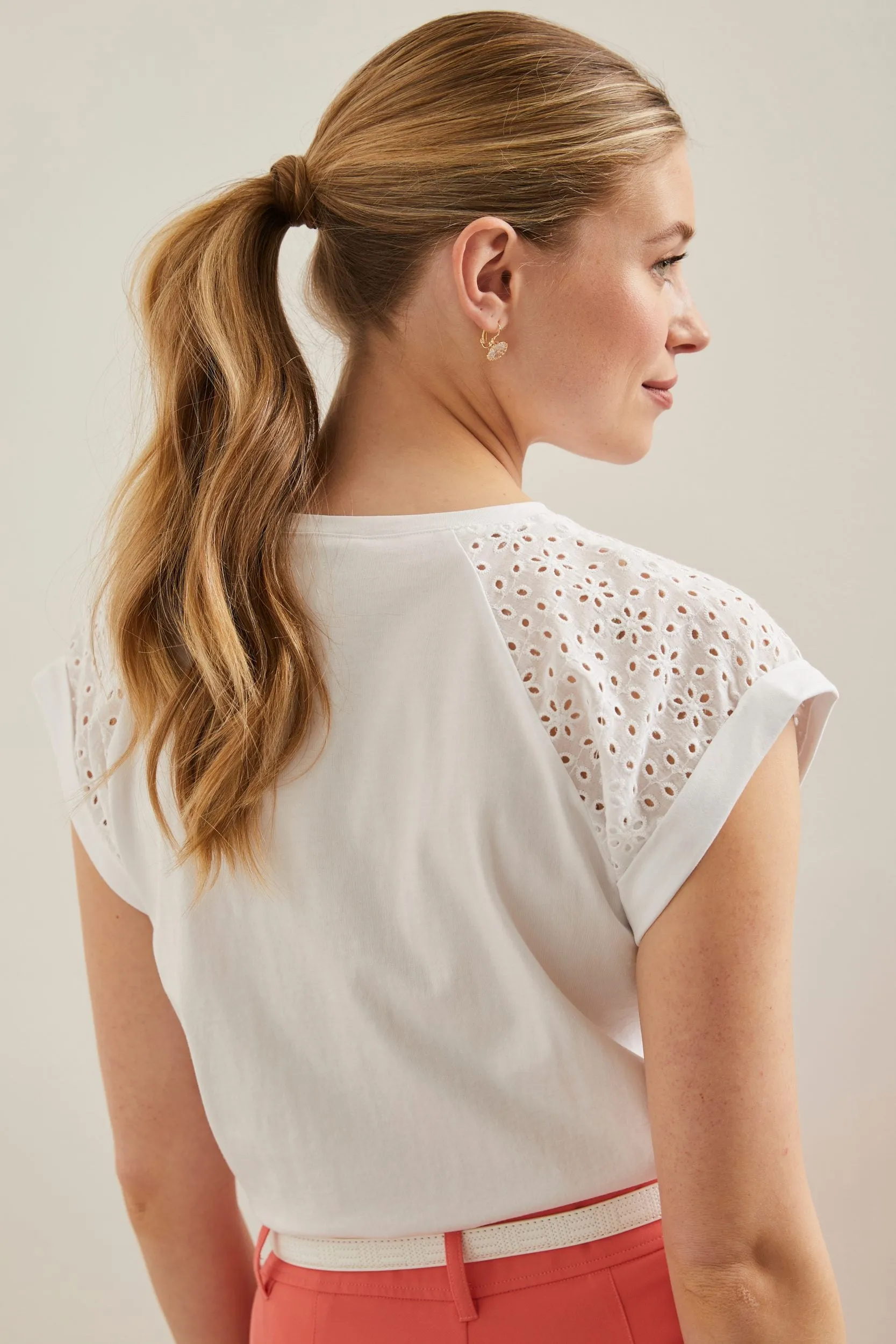 Raglan t-shirt with eyelet sleeve sold by Tristan Style product image thumbnail 2