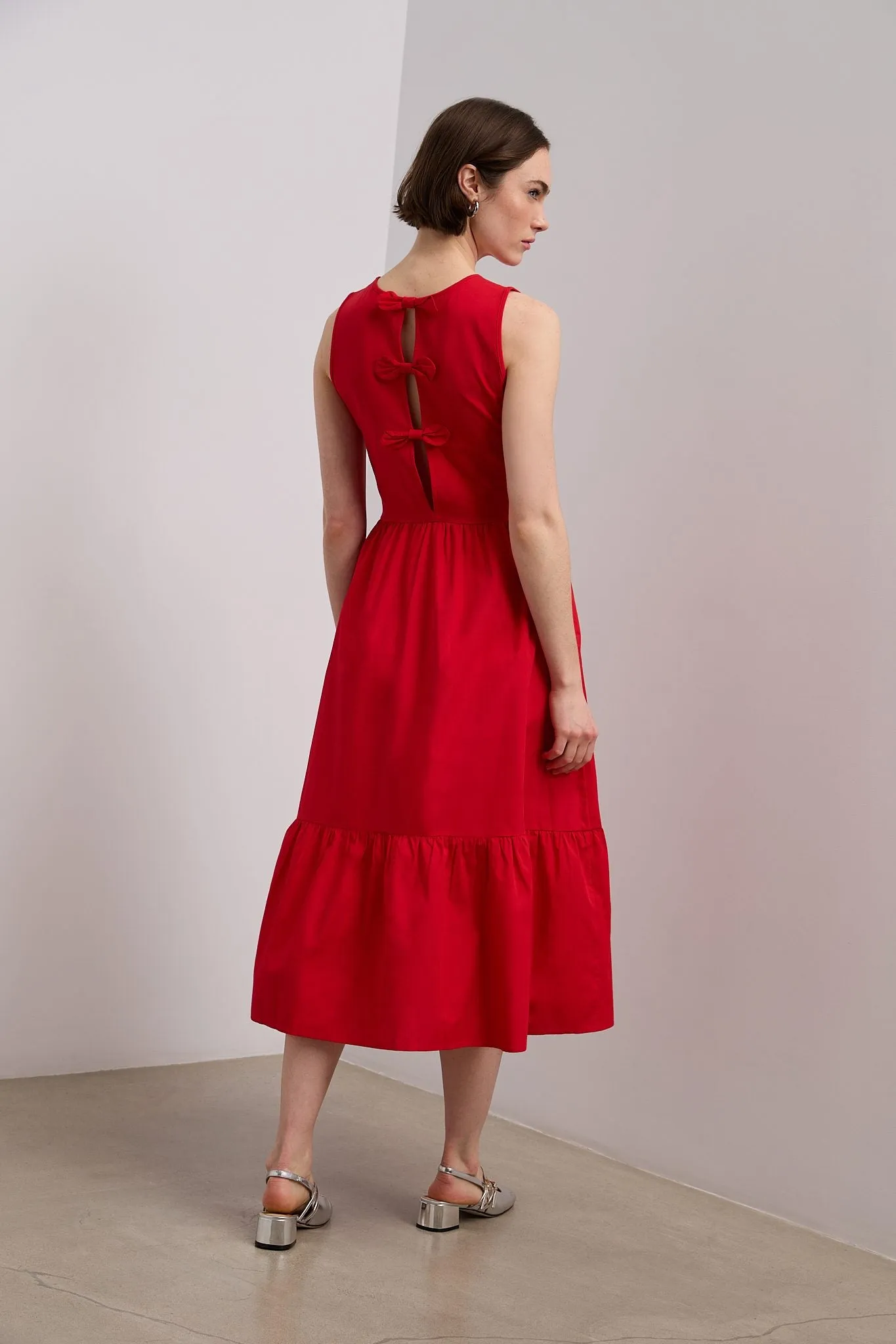 Jersey and poplin dress with bow details sold by Tristan Style product image thumbnail 3
