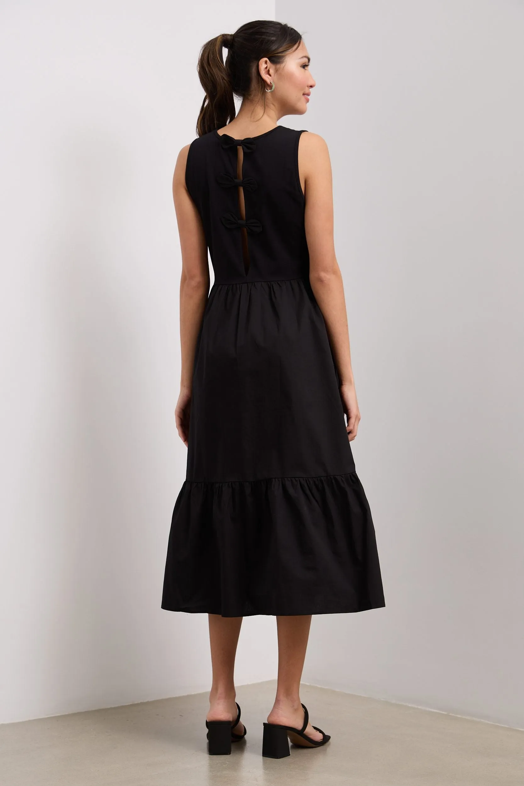 Jersey and poplin dress with bow details sold by Tristan Style product image thumbnail 4