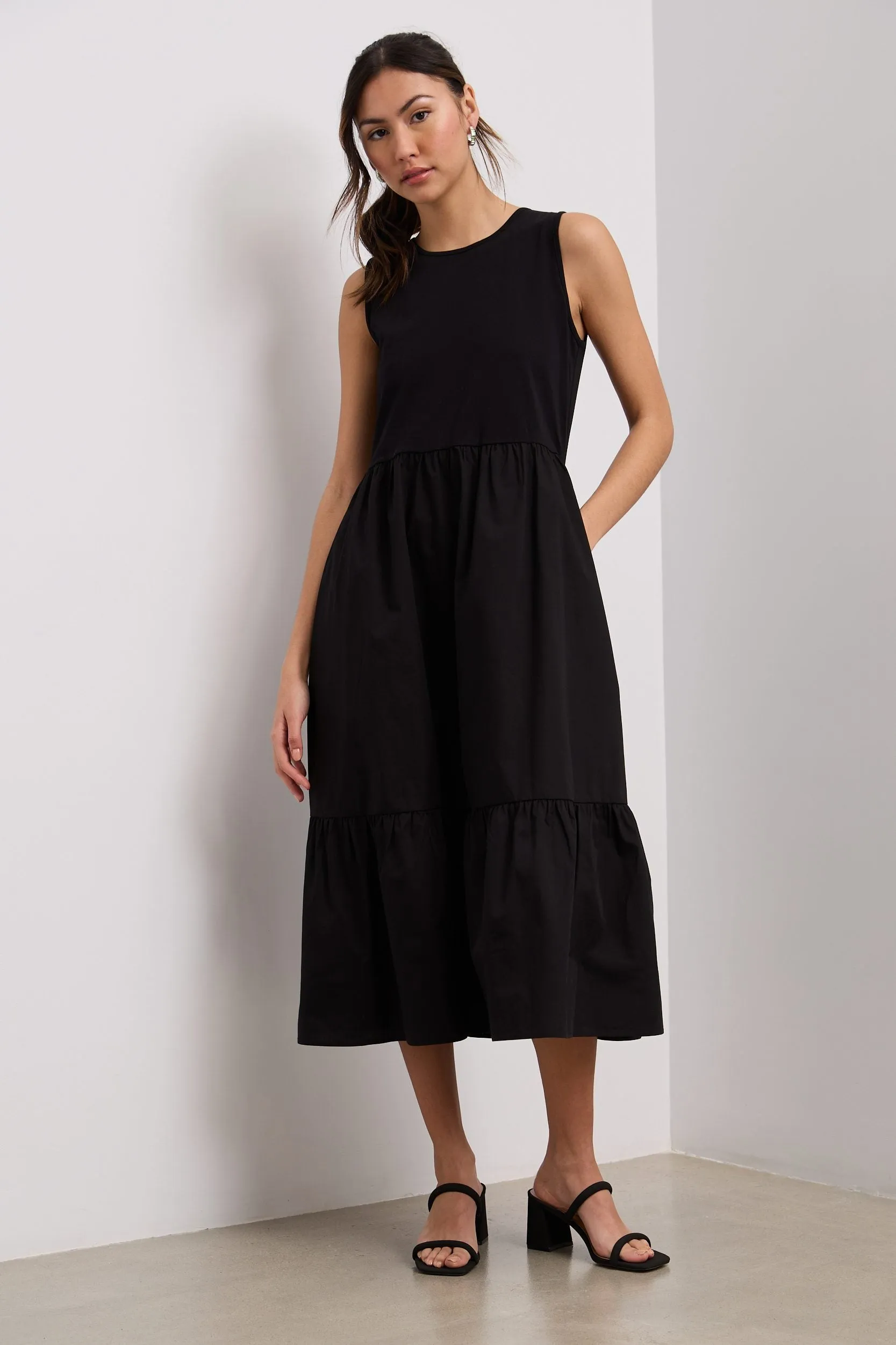 Jersey and poplin dress with bow details sold by Tristan Style product image thumbnail 2