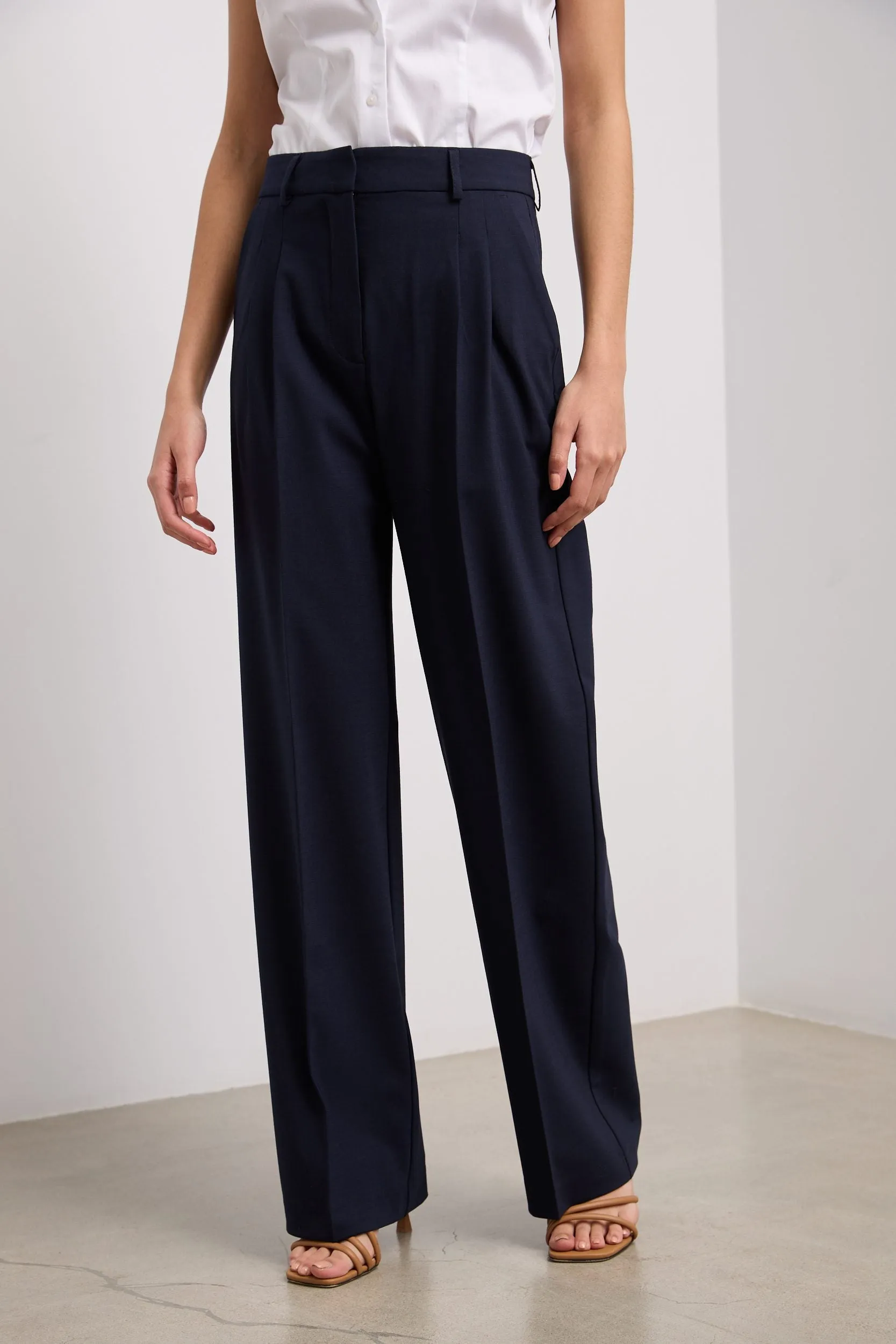 Wide leg pants with pleats sold by Tristan Style product image thumbnail 2