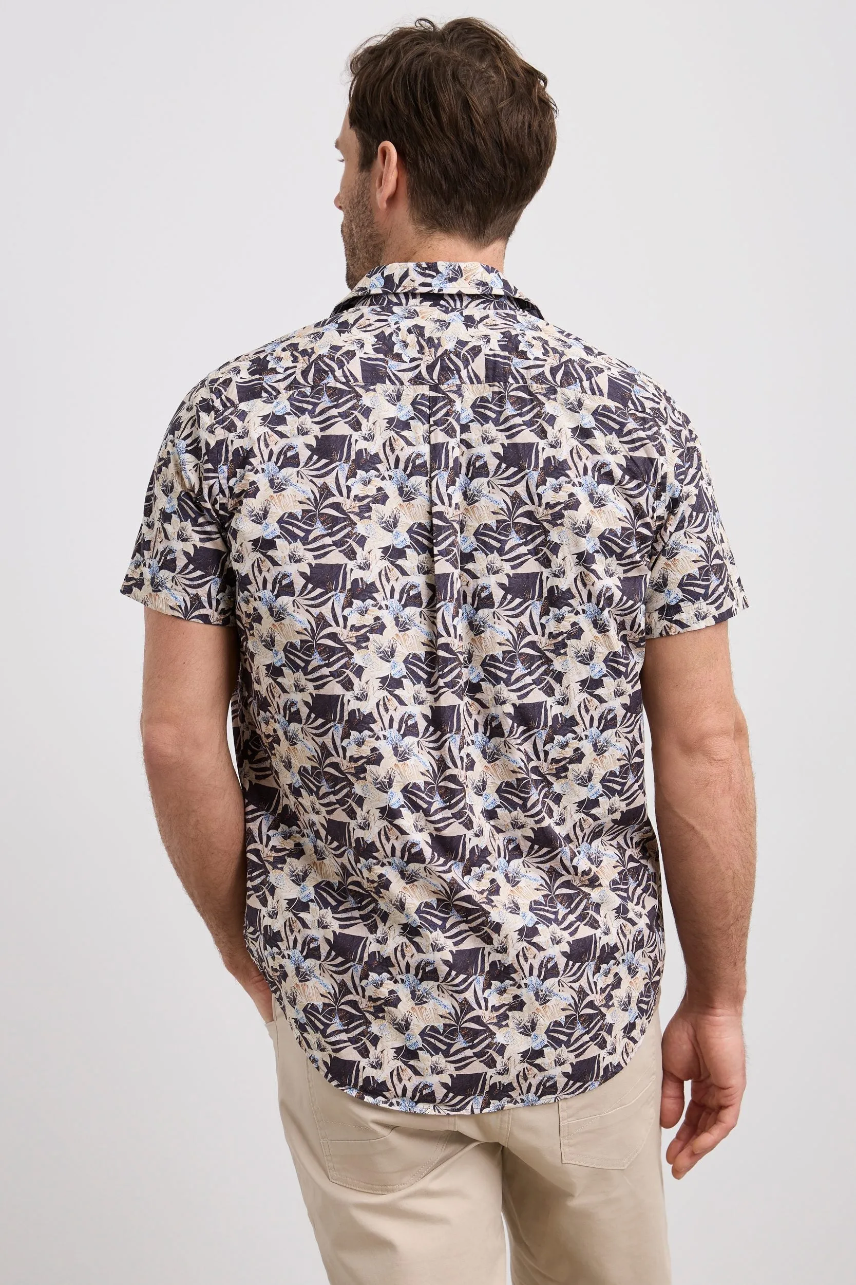 Printed poplin semi-fitted shirt sold by Tristan Style product image thumbnail 5