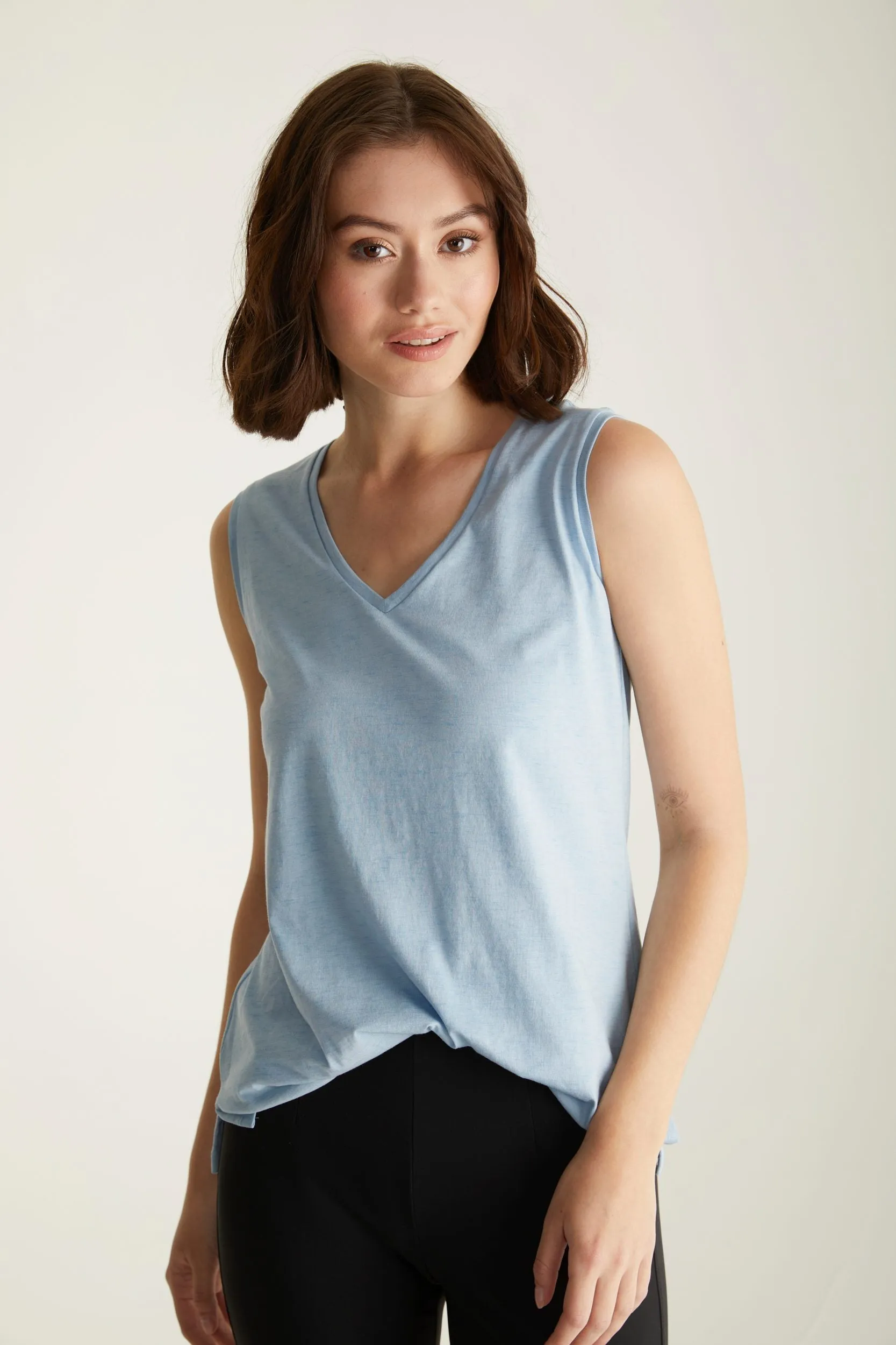 Pima cotton sleeveless top sold by Tristan Style product image thumbnail 3