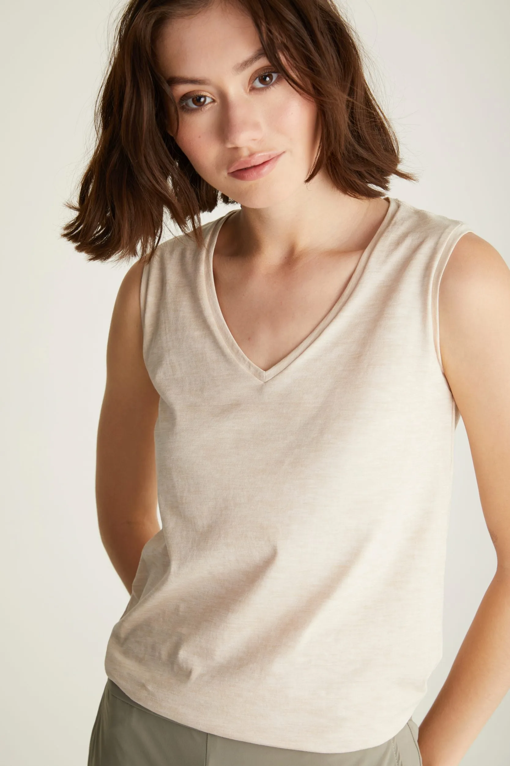 Pima cotton sleeveless top sold by Tristan Style