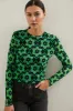 Floral printed micro mesh top sold by Tristan Style