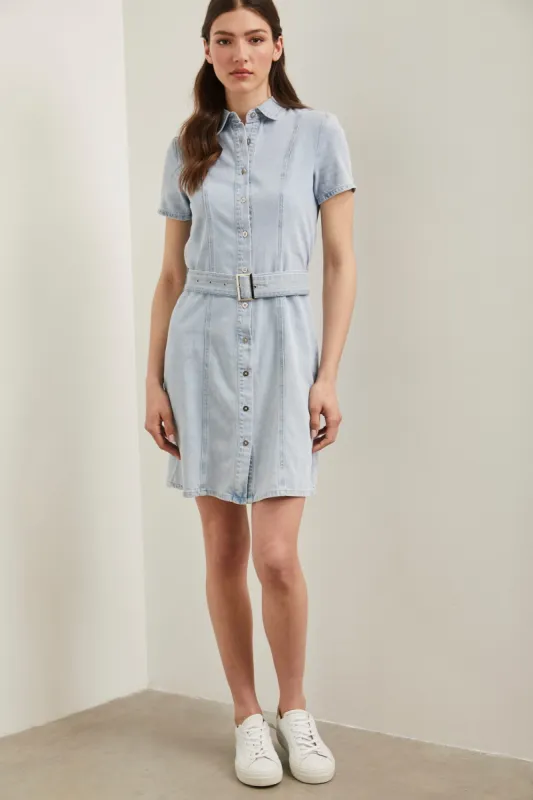 Tencel shirt dress with belt sold by Tristan Style