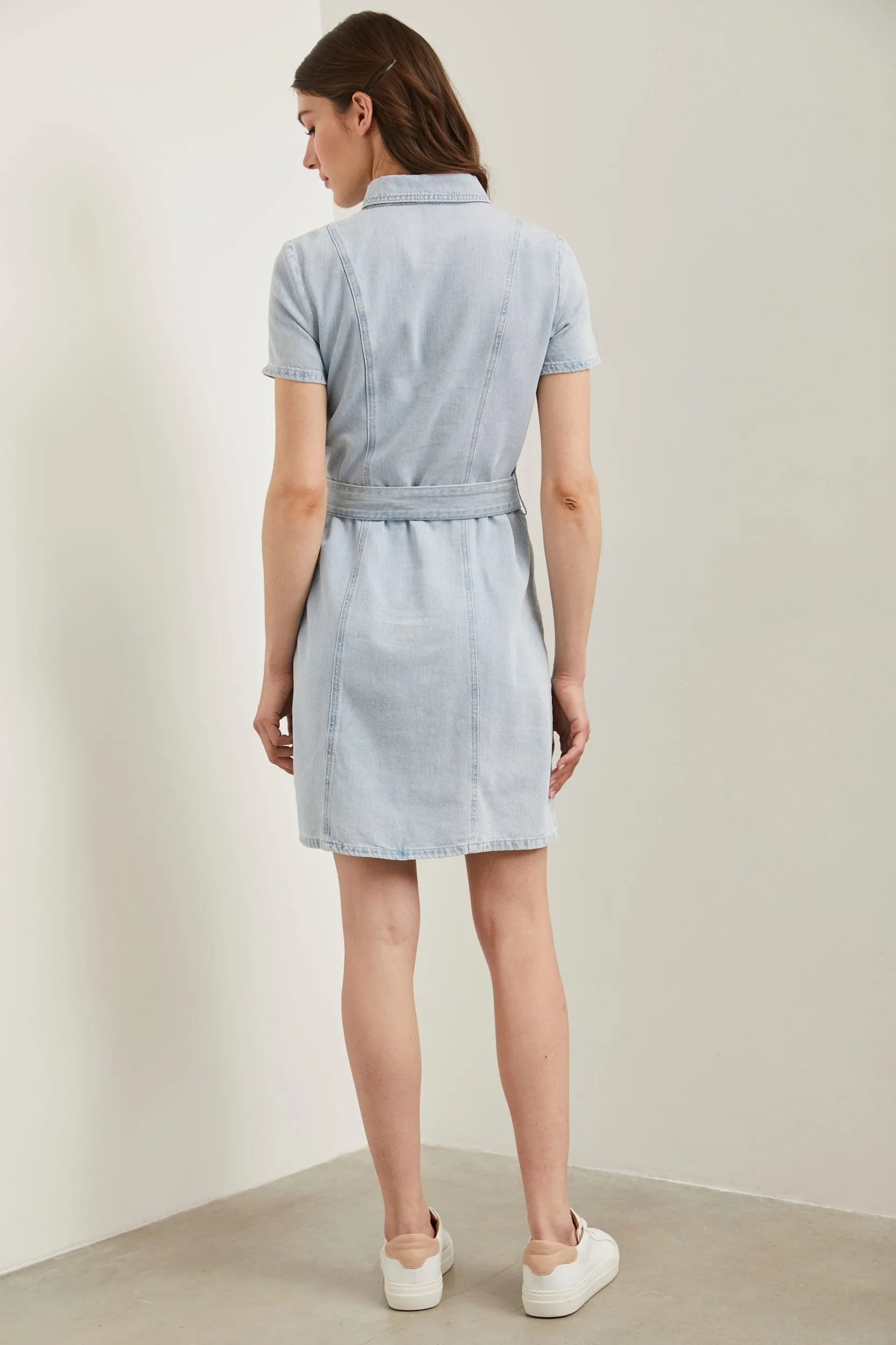 Tencel shirt dress with belt sold by Tristan Style product image thumbnail 2