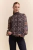 Fluid printed blouse with ruching sold by Tristan Style