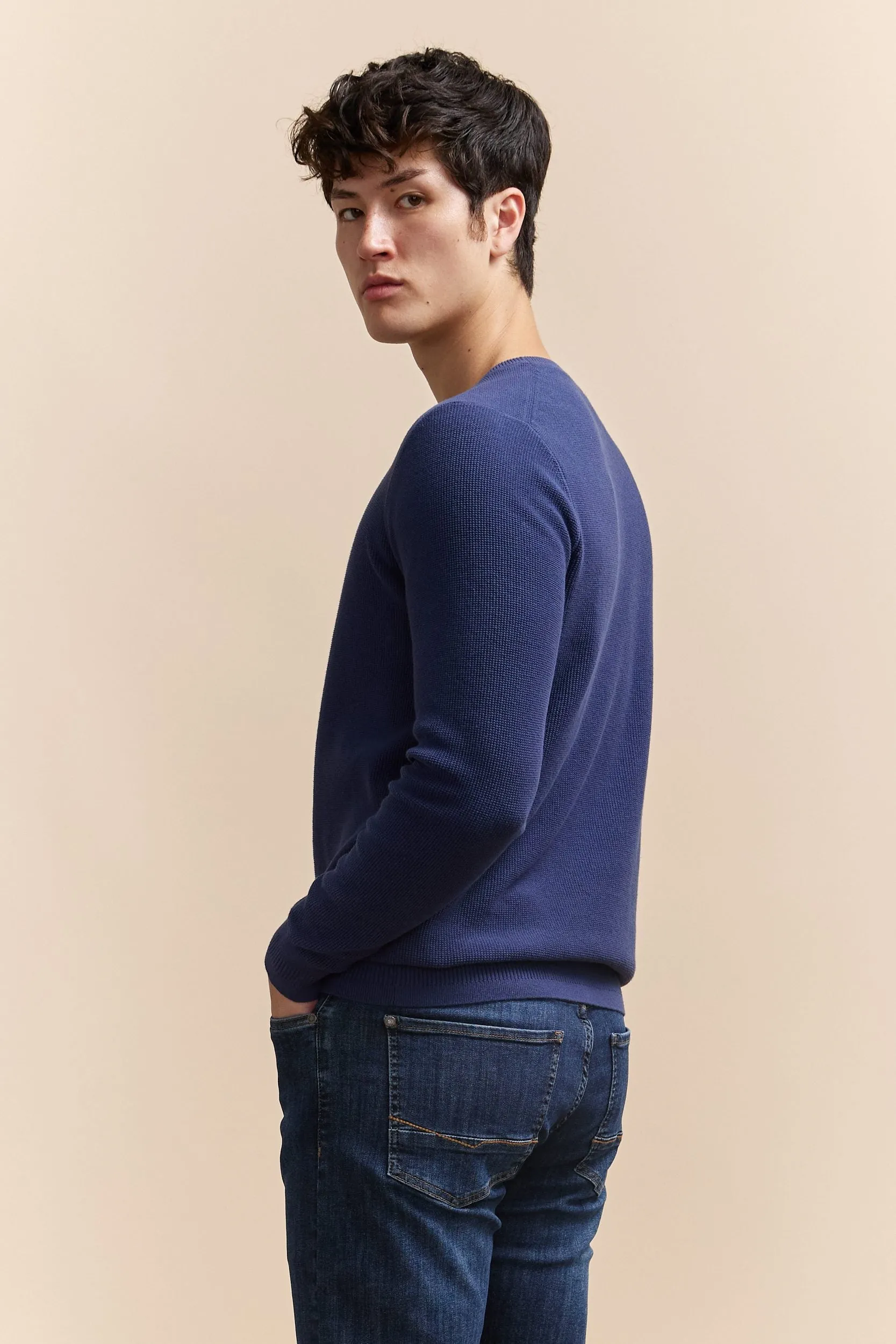 Textured crew neck sweater sold by Tristan Style product image thumbnail 3