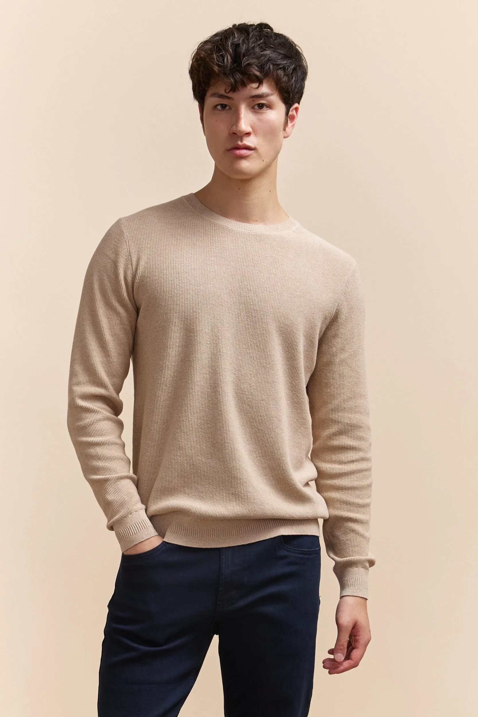 Textured crew neck sweater sold by Tristan Style product image thumbnail 2