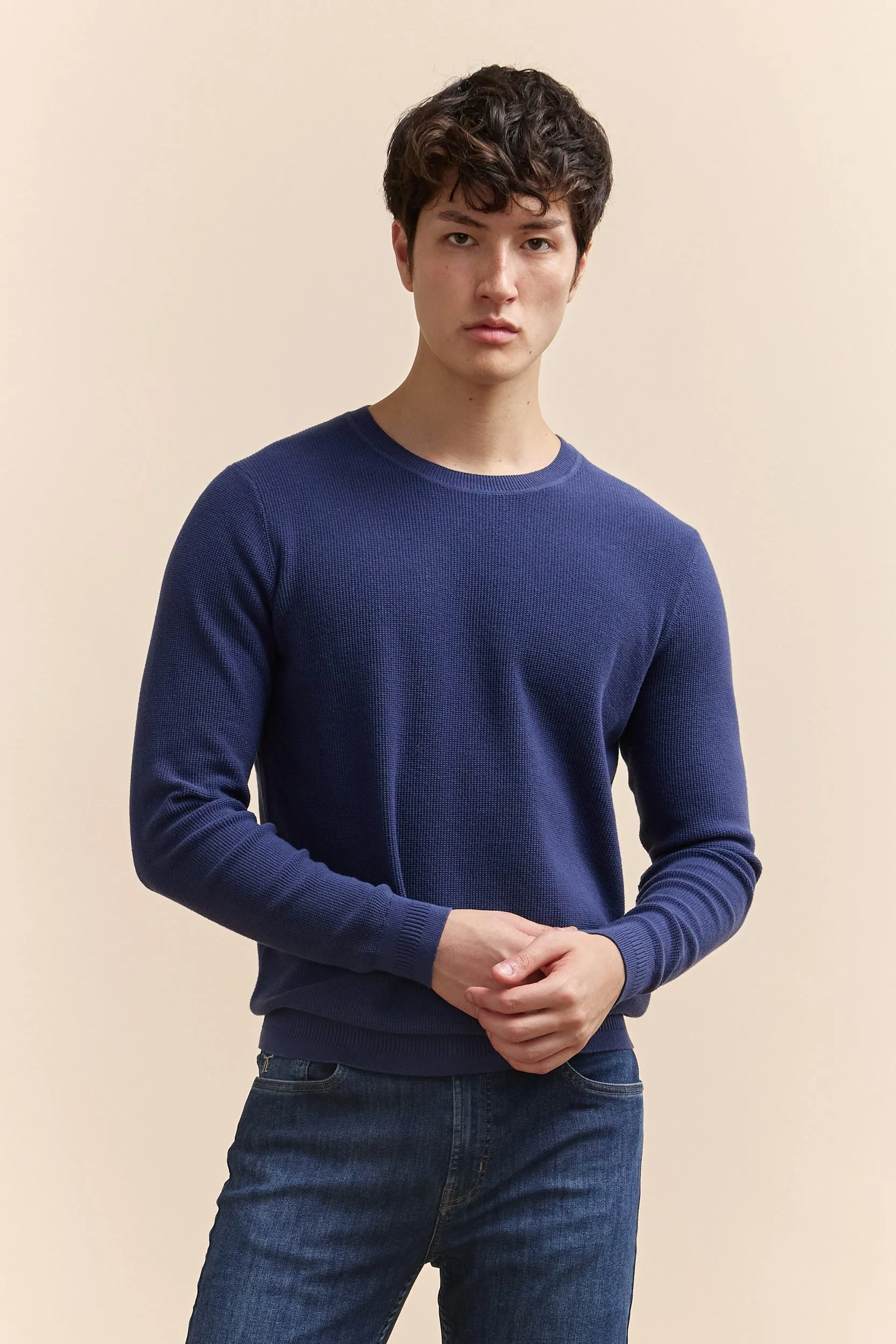 Textured crew neck sweater sold by Tristan Style product image thumbnail 5