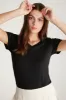 Shimmery V neck t-shirt sold by Tristan Style