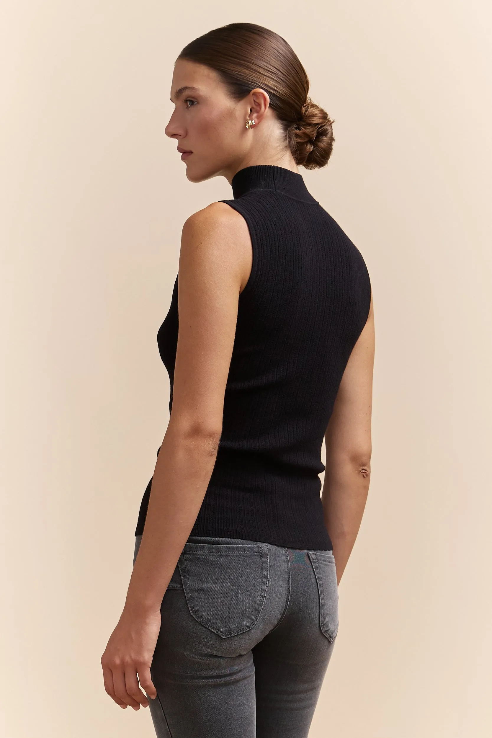 Sleeveless sweater with mock neck sold by Tristan Style product image thumbnail 5