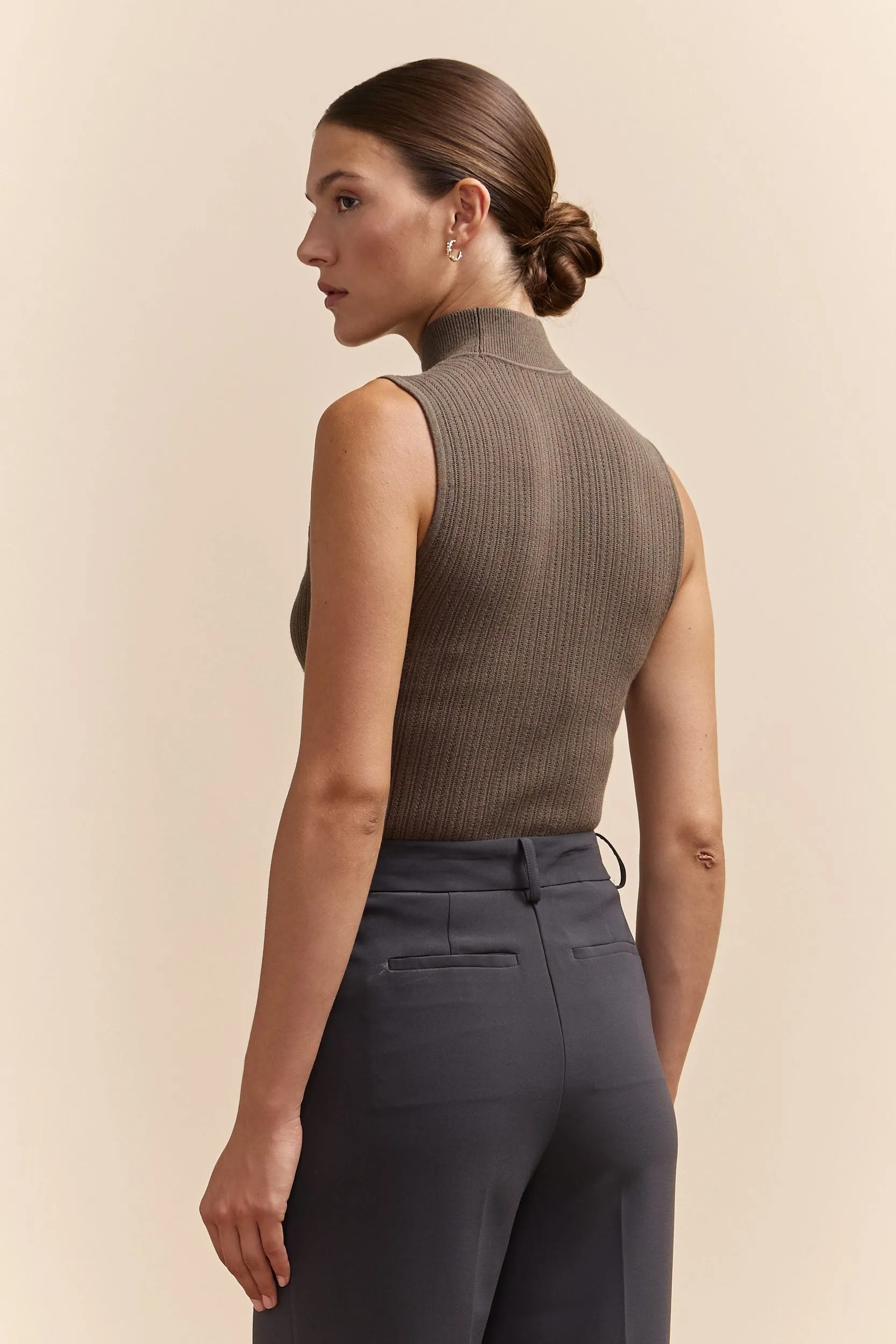 Sleeveless sweater with mock neck sold by Tristan Style product image thumbnail 3