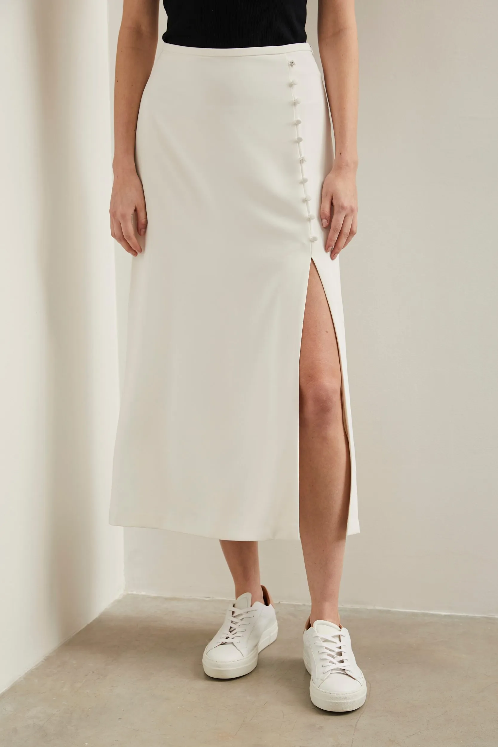Long flared skirt with front slit sold by Tristan Style product image thumbnail 3
