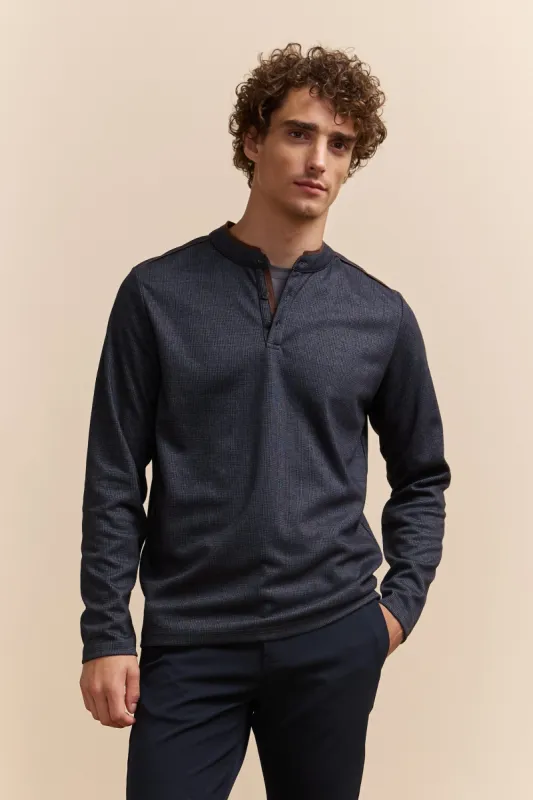 Houndstooth henley t-shirt sold by Tristan Style