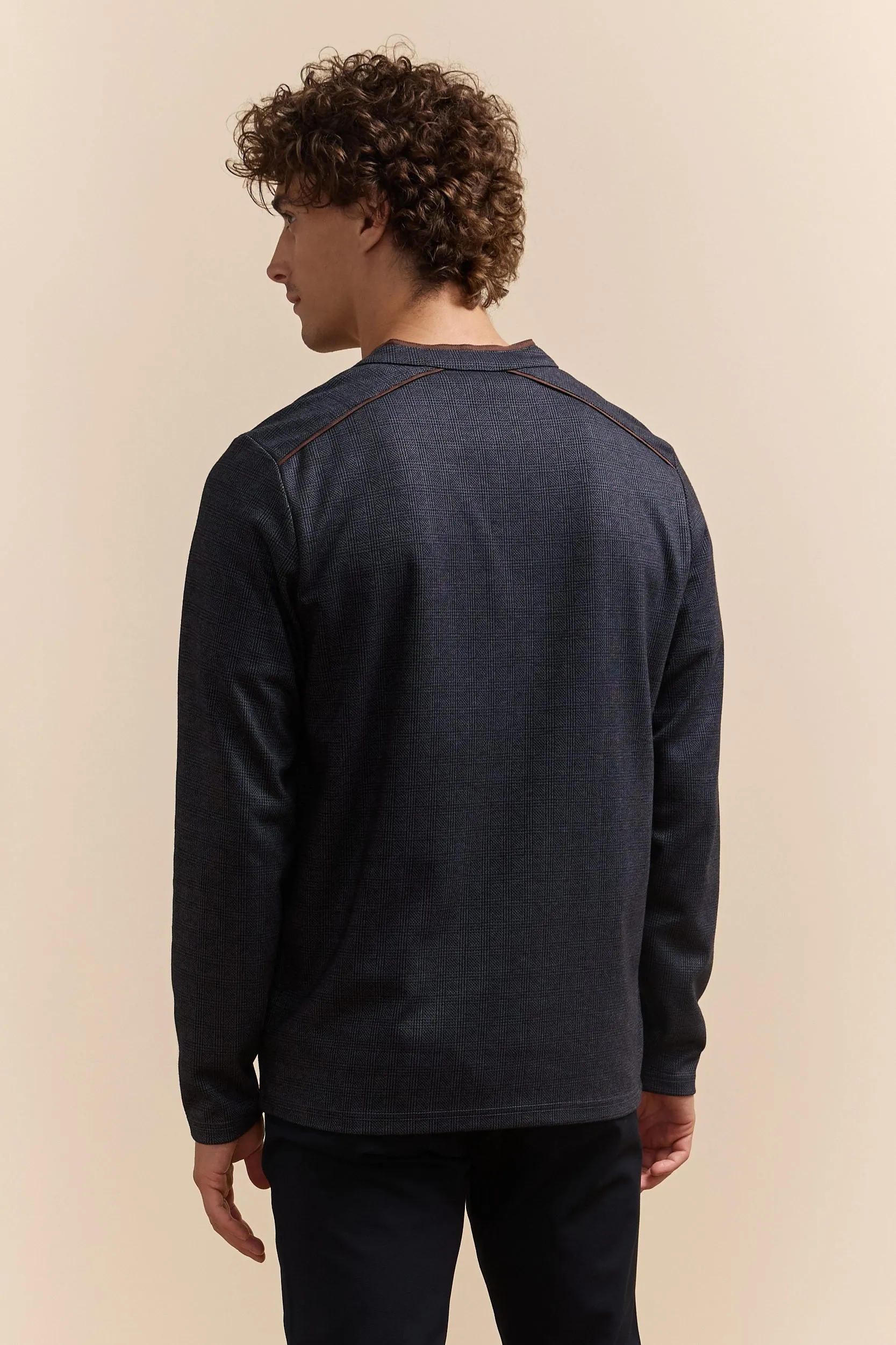 Houndstooth henley t-shirt sold by Tristan Style product image thumbnail 2