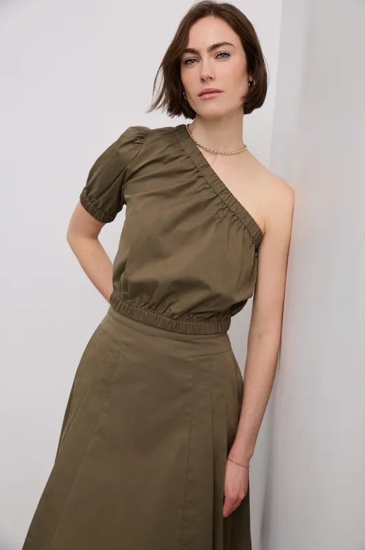 One shoulder puffy sleeve top sold by Tristan Style