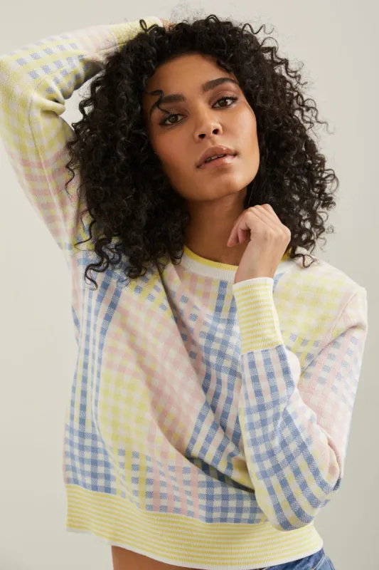 Sweater with coloured plaid sold by Tristan Style