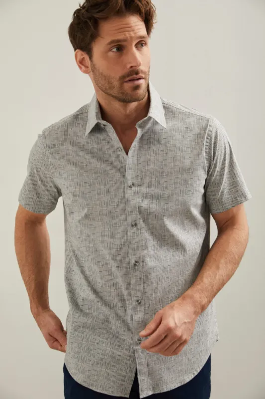 Semi-Fitted Geo print shirt sold by Tristan Style