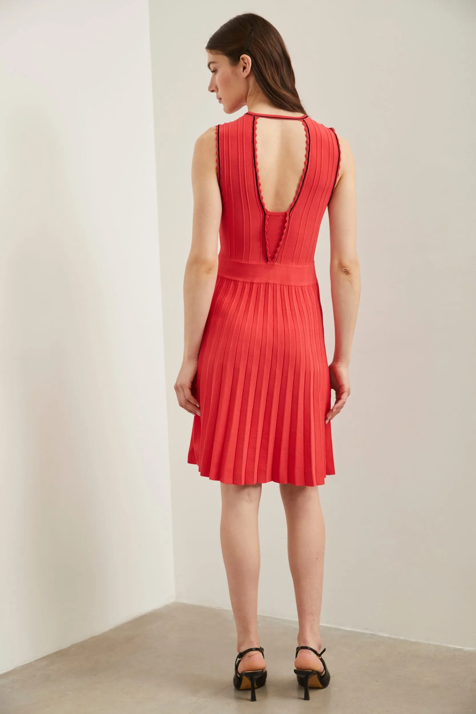 Fit & Flare Knit Dress With Open Back sold by Tristan Style