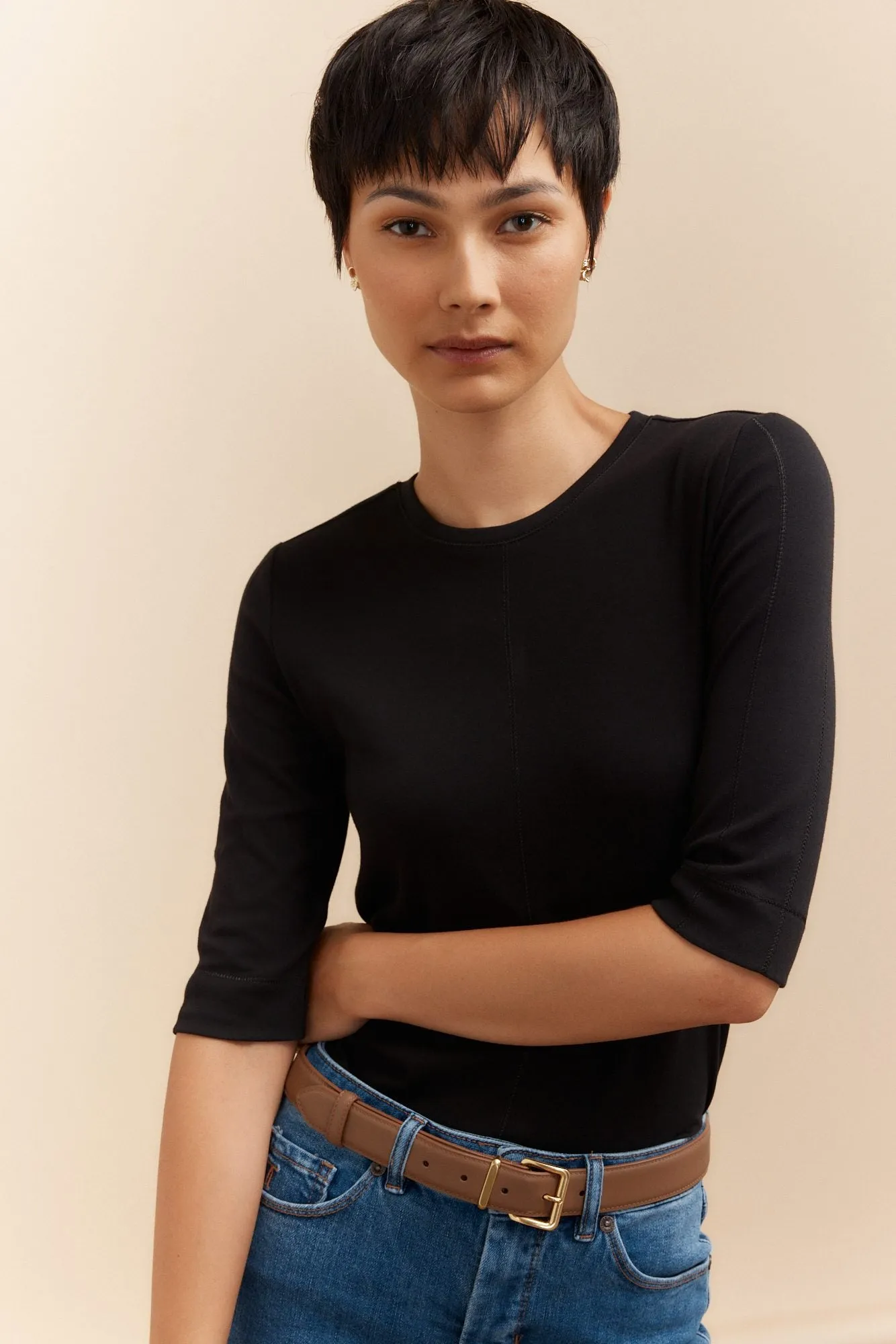 Crew neck short sleeve t-shirt sold by Tristan Style product image thumbnail 4