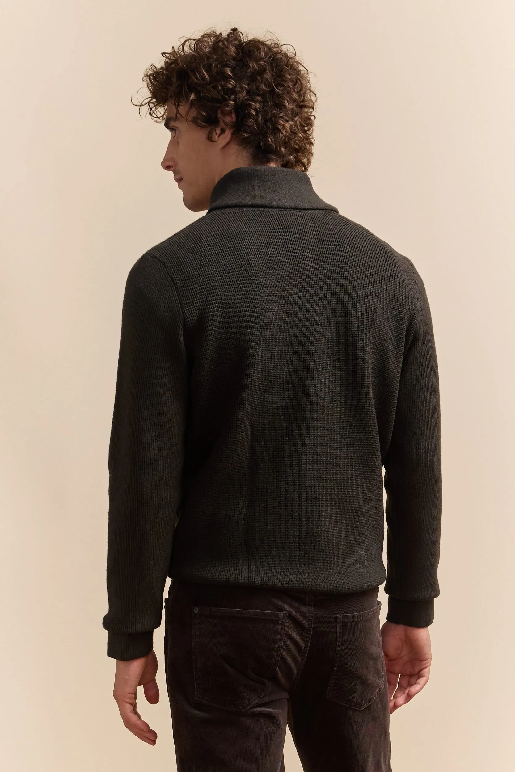 Textured shawl collar sweater sold by Tristan Style product image thumbnail 3