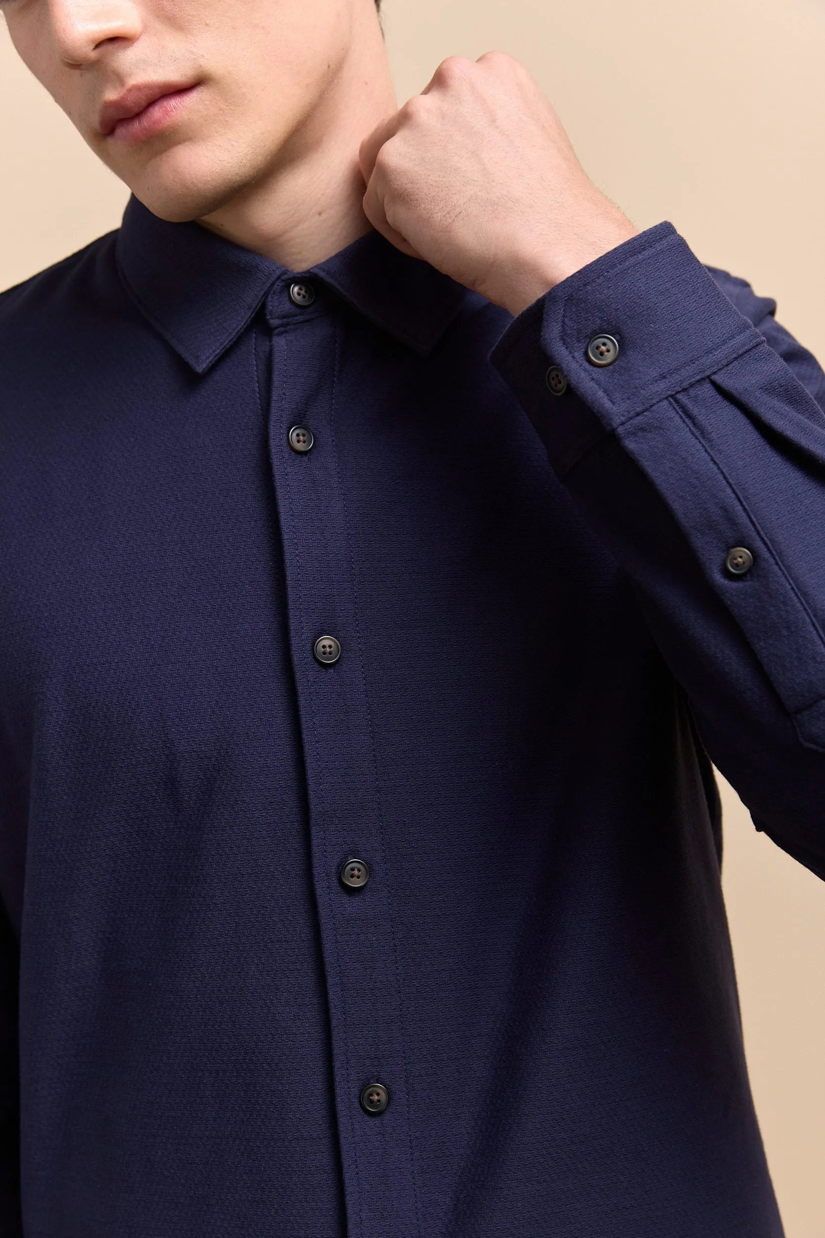 Textured Fitted jersey shirt sold by Tristan Style product image thumbnail 4