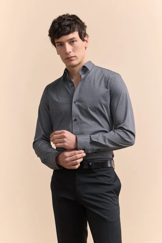 Extra-Fitted micro pattern printed shirt sold by Tristan Style