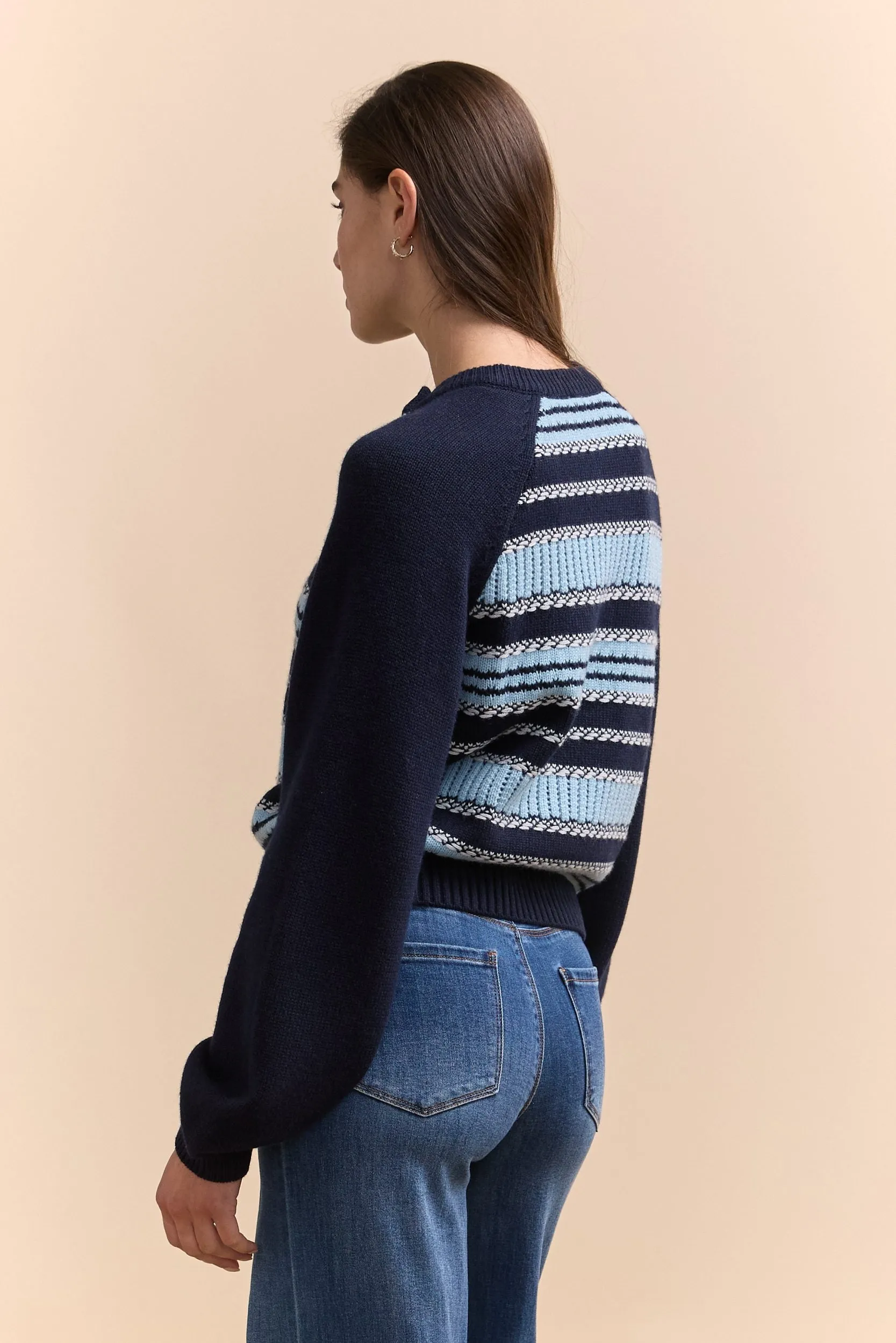 Multi texture stripes sweater sold by Tristan Style product image thumbnail 2