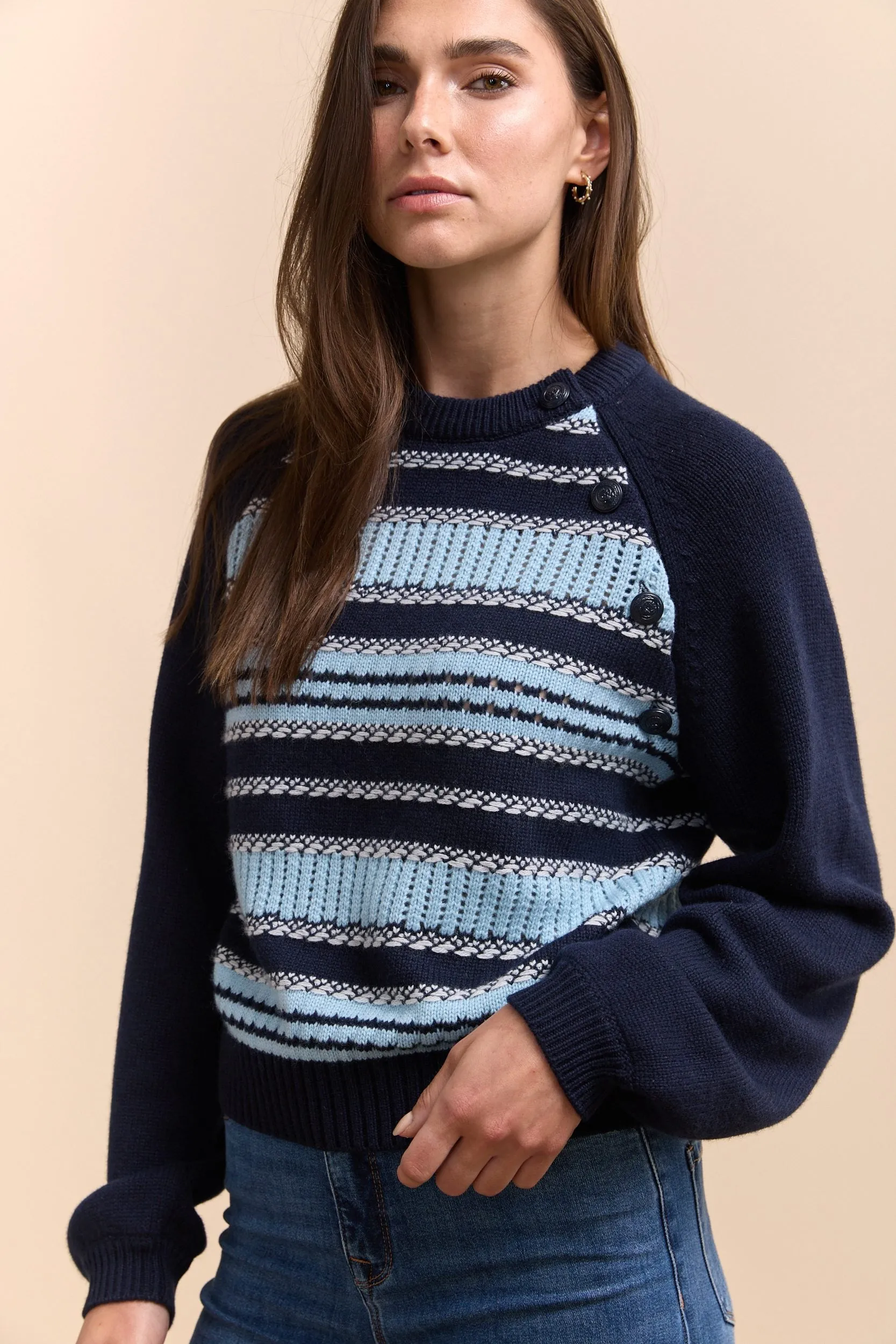 Multi texture stripes sweater sold by Tristan Style product image thumbnail 3