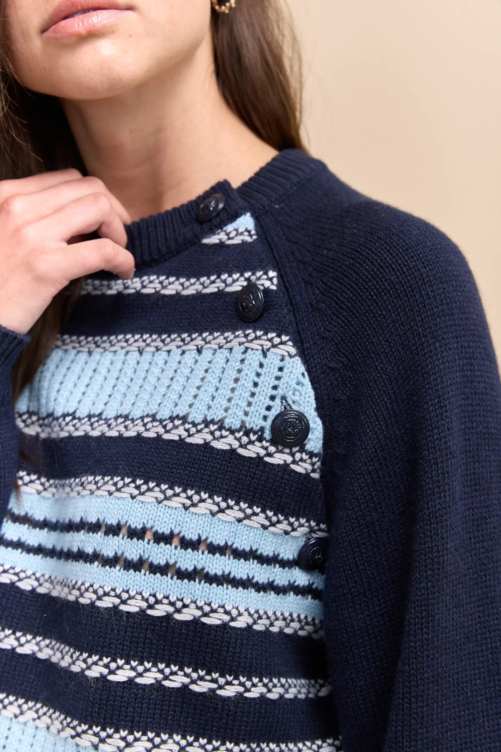 Multi texture stripes sweater sold by Tristan Style product image thumbnail 4