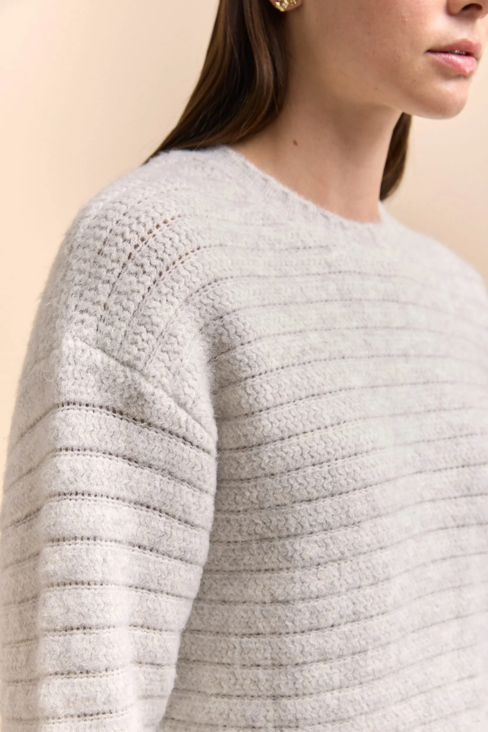 Crew neck pointelle sweater sold by Tristan Style product image thumbnail 5